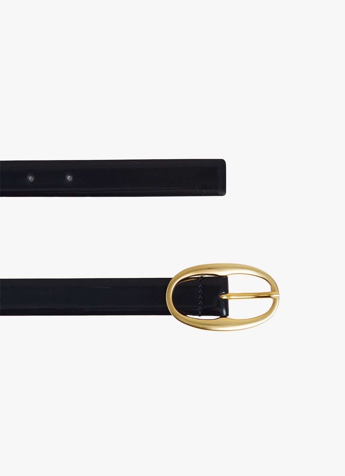 Reiss Drew riem van lakleer - detail donkerblauw