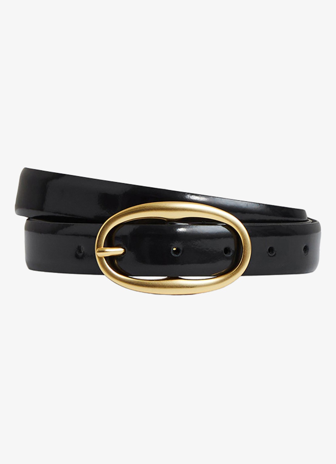 Reiss Drew riem van lakleer - voorkant 3 donkerblauw