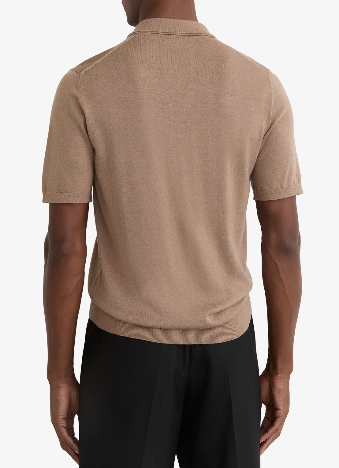 Reiss Duchie regular fit polo van merino wol - achterkant 6 camel