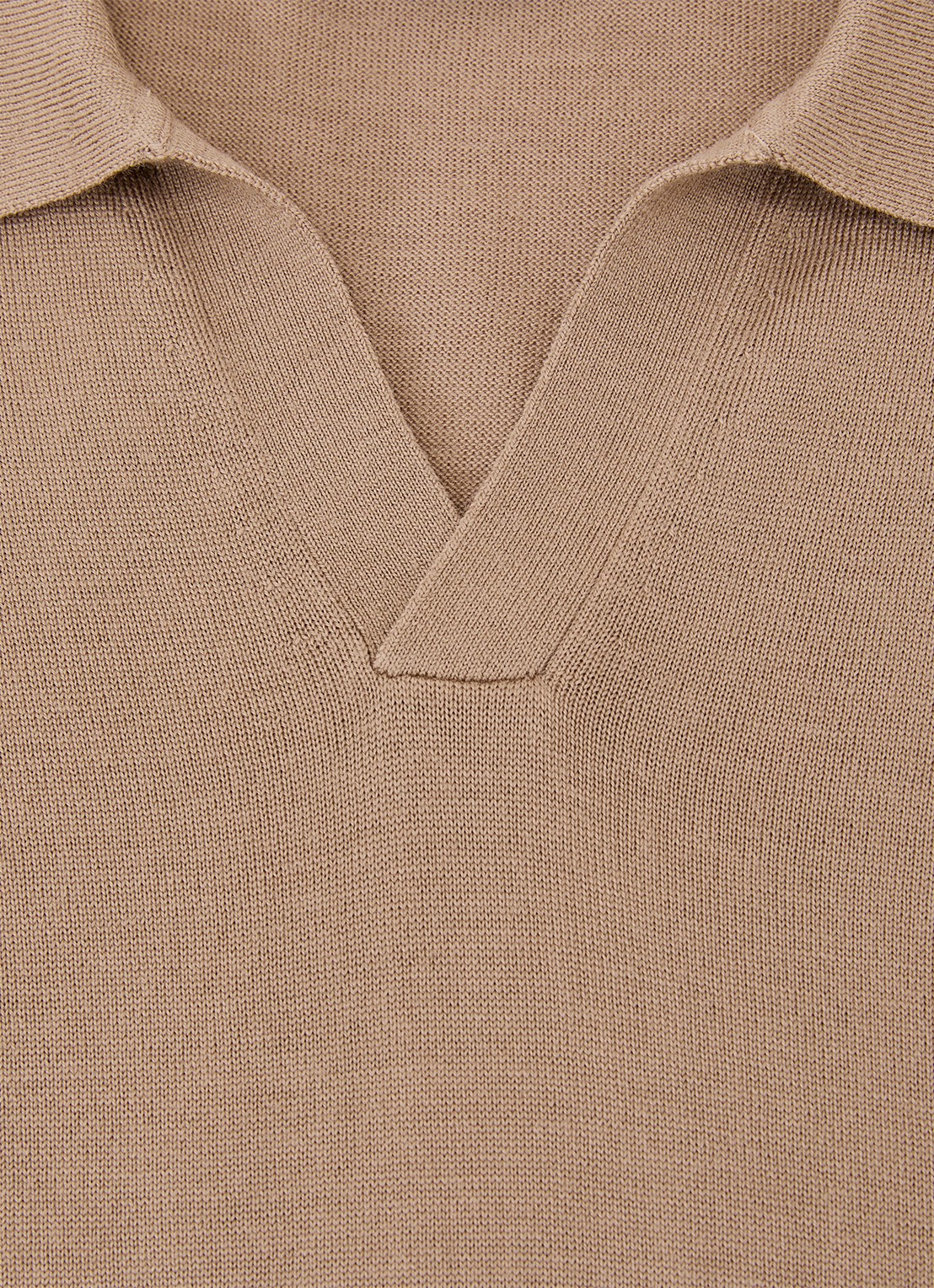 Reiss Duchie regular fit polo van merino wol - detail 5 camel