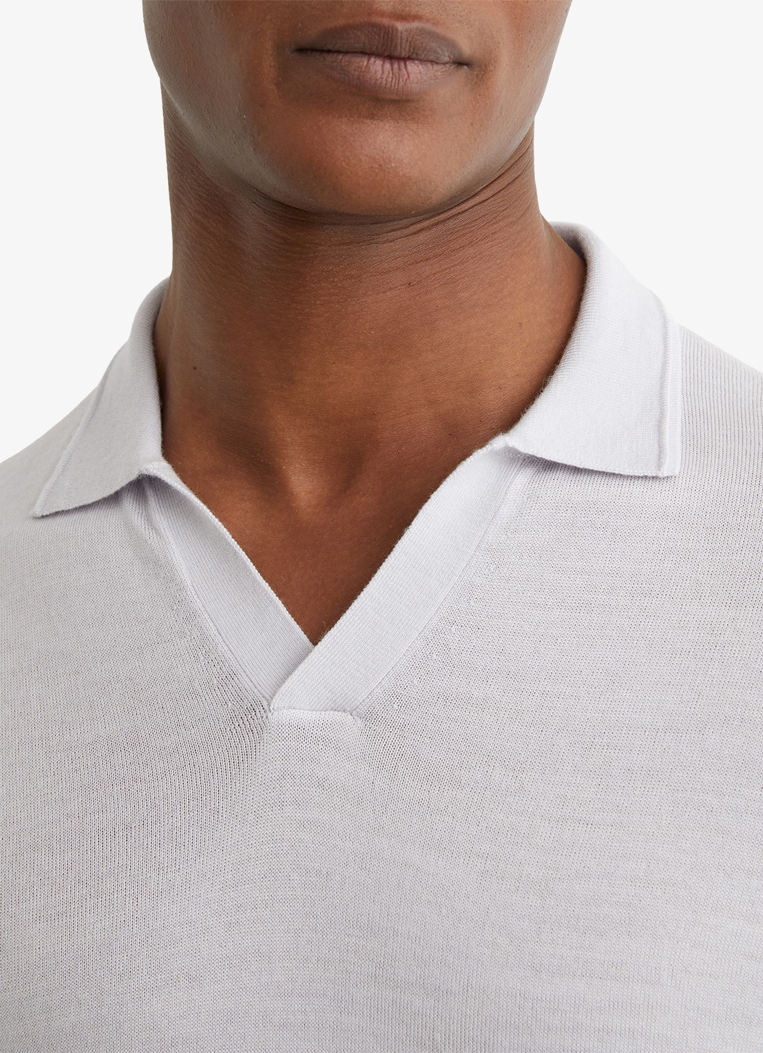 Reiss Duchie regular fit polo van merino wol - detail 2 lichtblauw