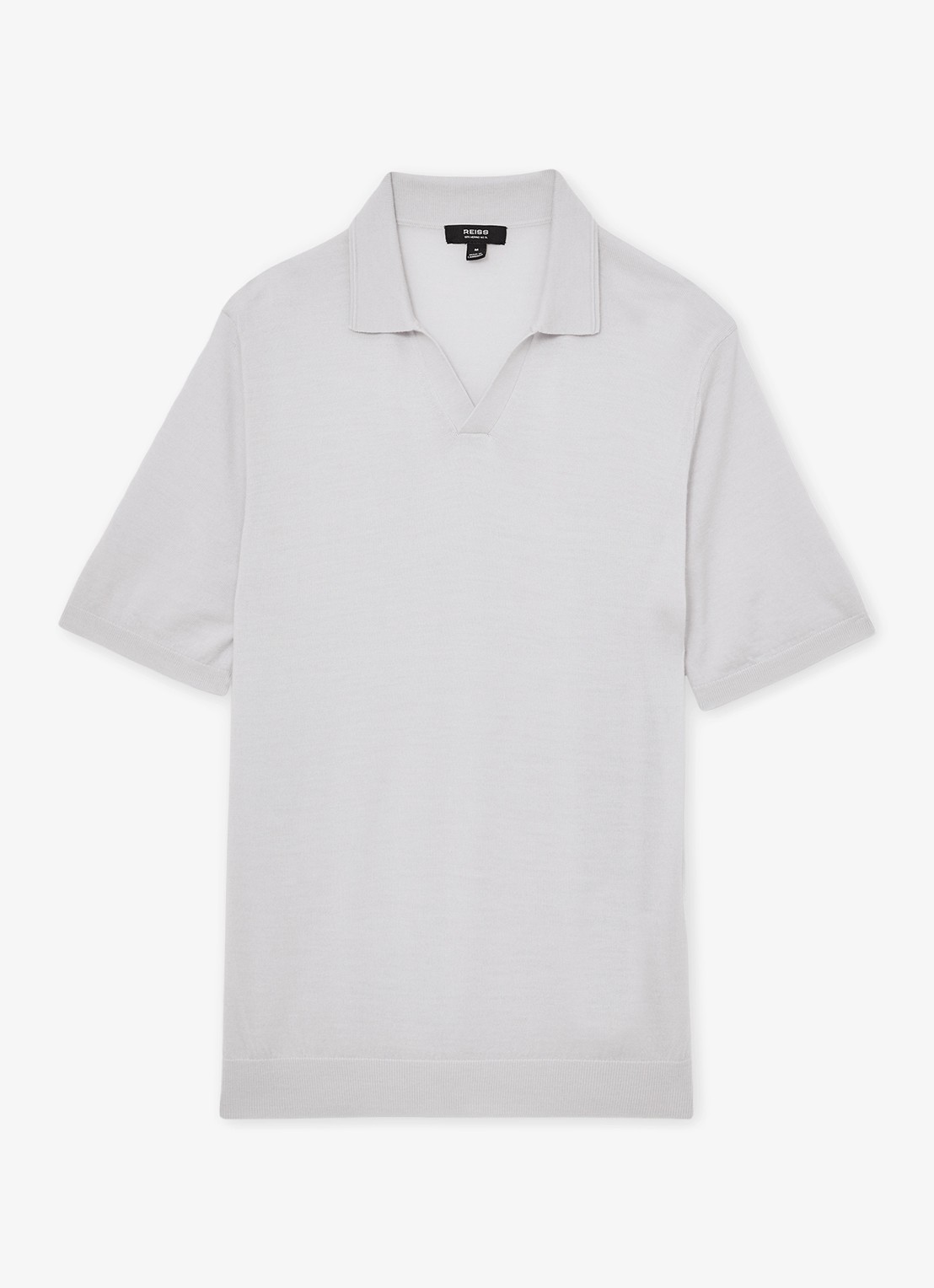 Reiss Duchie regular fit polo van merino wol - voorkant 5 lichtblauw