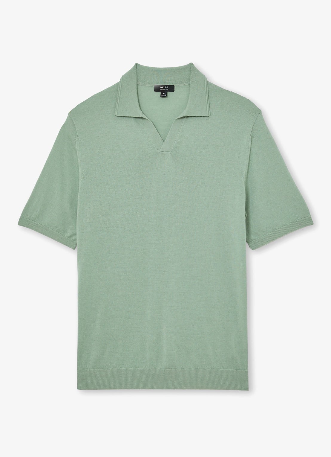 Reiss Duchie regular fit polo van merino wol - voorkant 5 lichtgroen