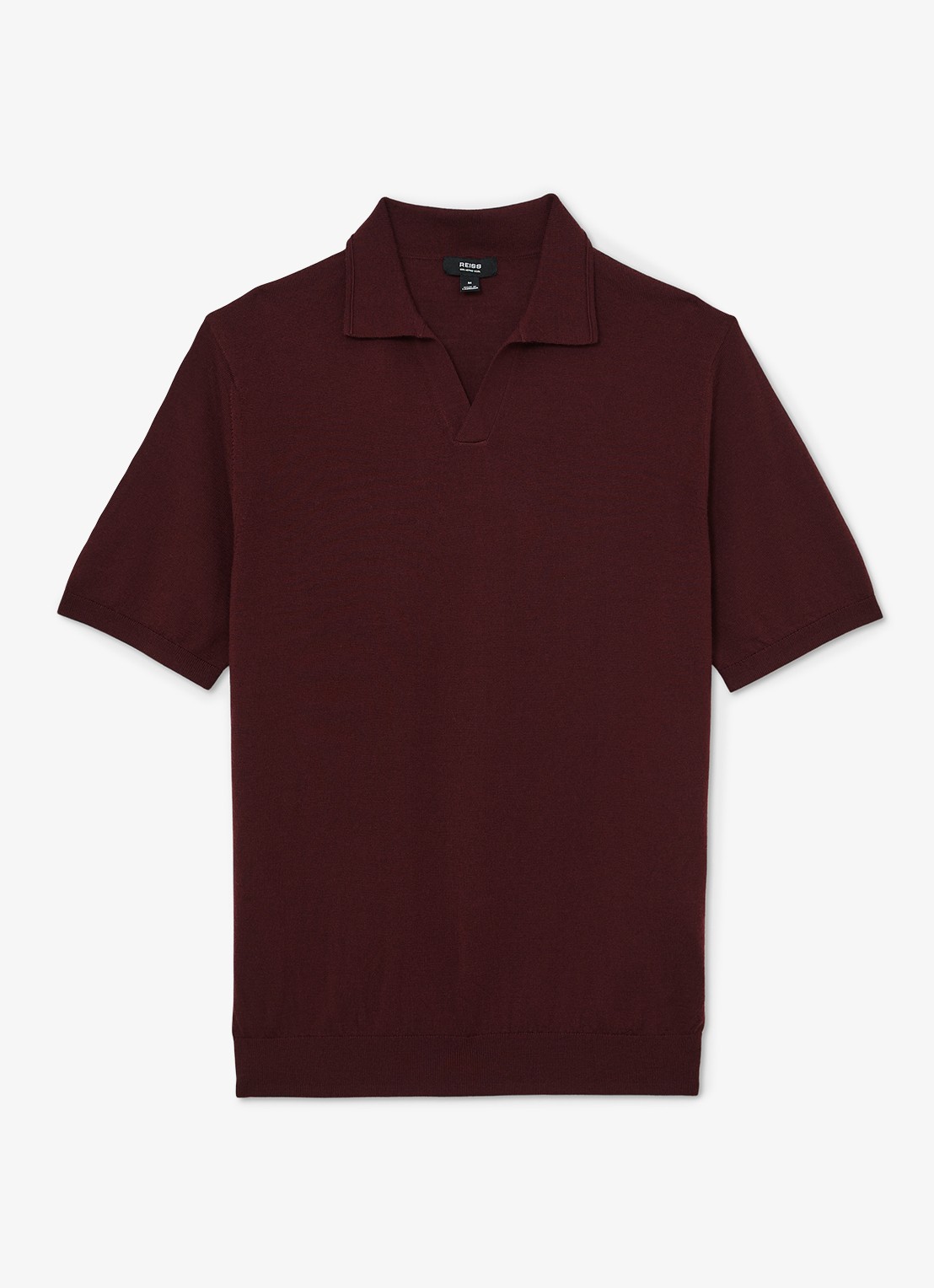 Reiss Duchie regular fit polo van merino wol - voorkant rood