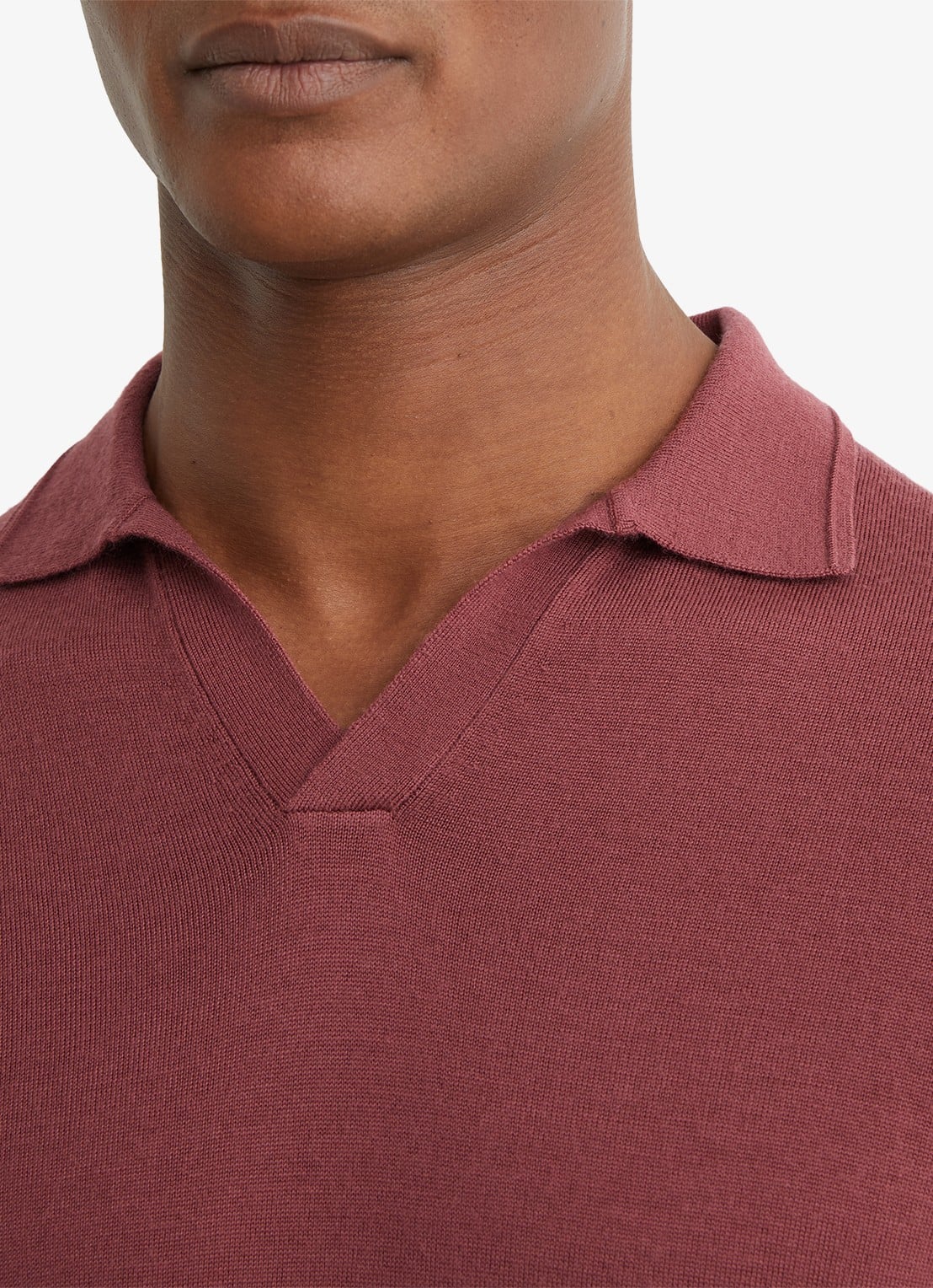 Reiss Duchie regular fit polo van merino wol - detail 3 roze