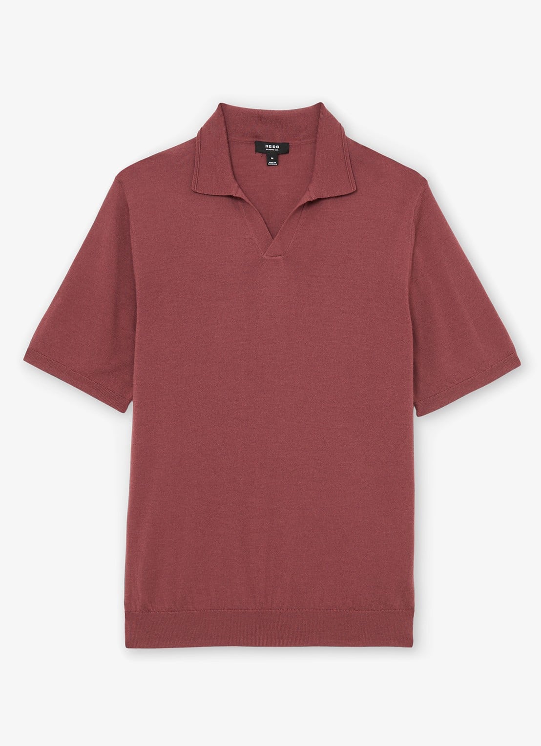 Reiss Duchie regular fit polo van merino wol - voorkant 5 roze