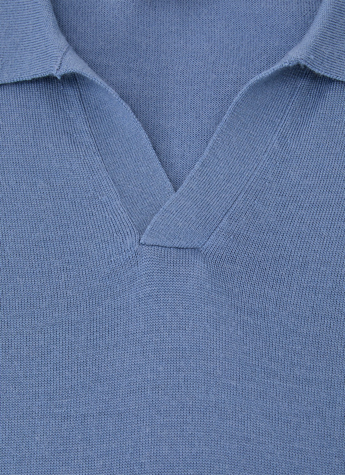 Reiss Duchie regular fit polo van merino wol - detail 4 lichtblauw