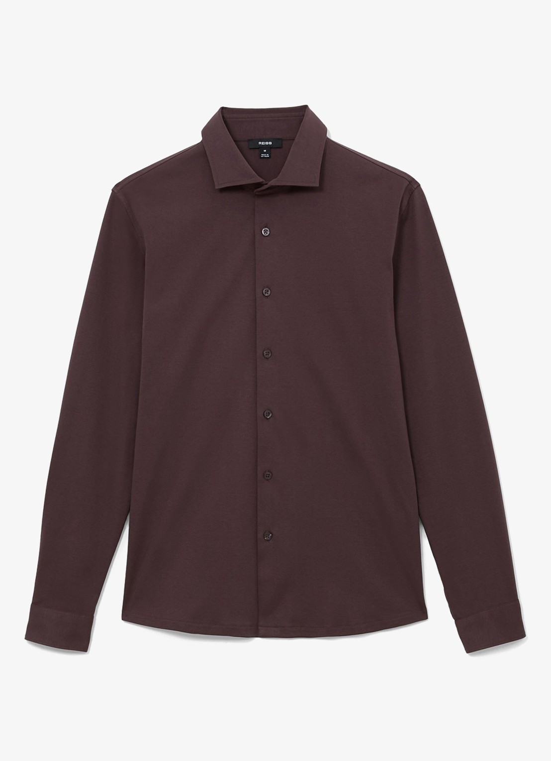 Reiss DUKE Air-Water Cotton Slim-Fit Shirt - voorkant 2 cranberryrood