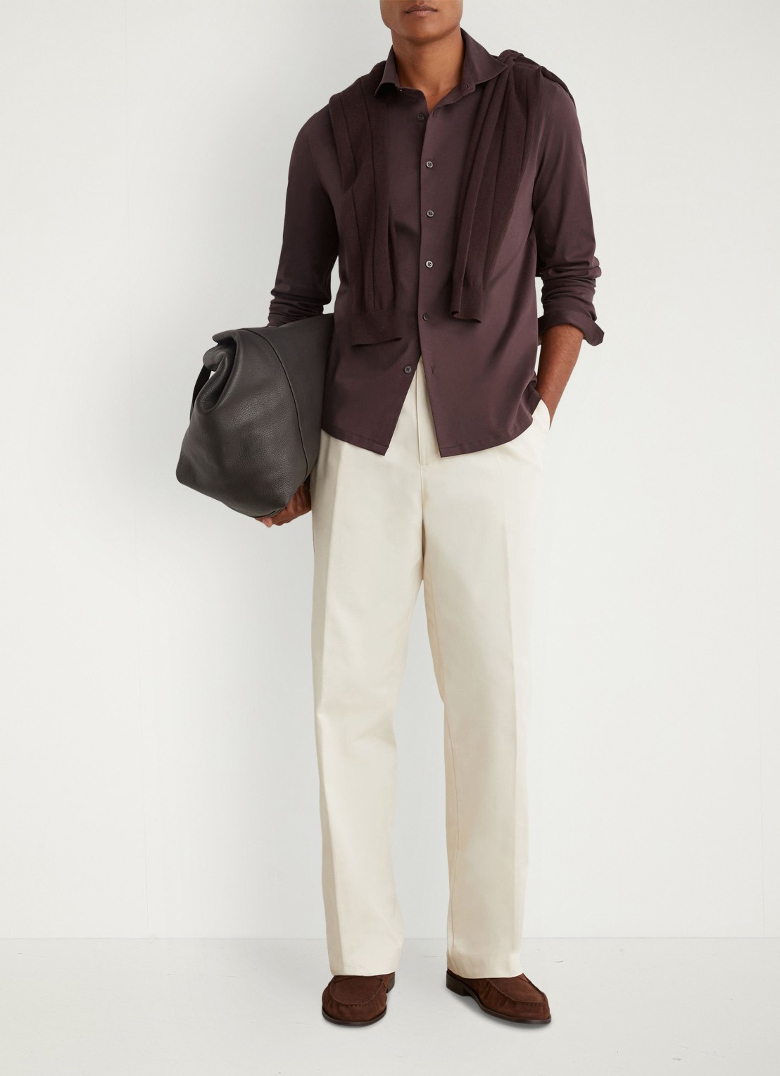 Reiss DUKE Air-Water Cotton Slim-Fit Shirt - voorkant 3 cranberryrood