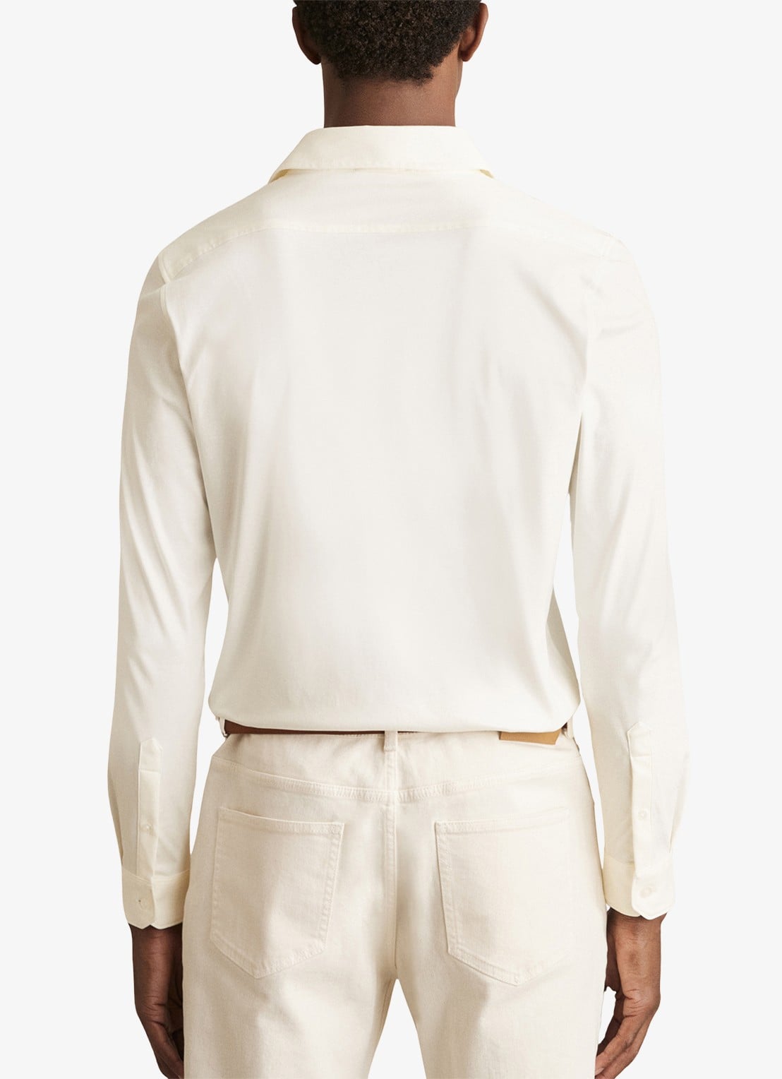 Reiss Duke slim fit overhemd van jersey - achterkant 3 creme
