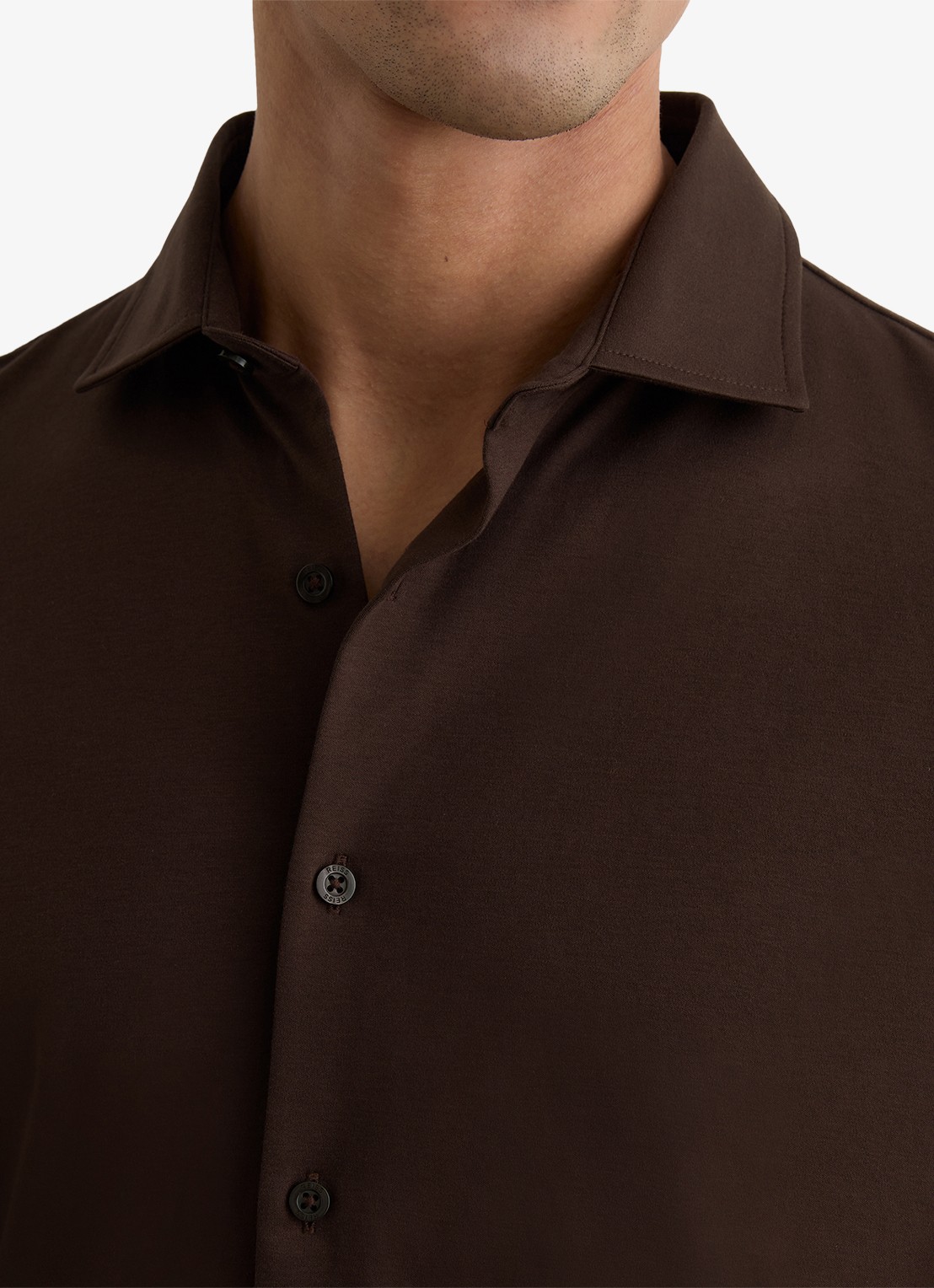 Reiss Duke slim fit overhemd - detail 5 brown / bruin