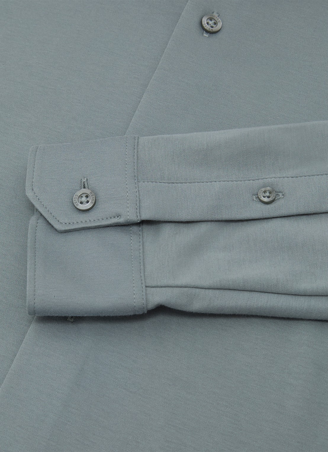 Reiss Duke slim fit overhemd - detail 5 steel blue / blauw