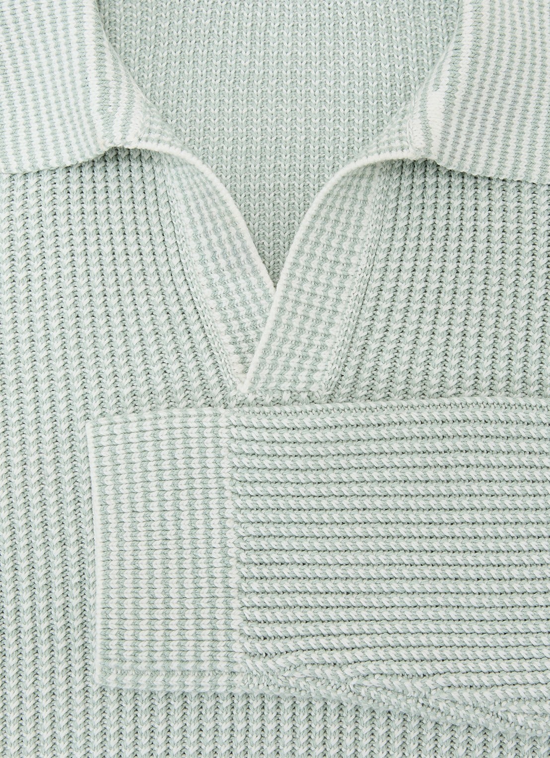 Reiss Dunbar gebreide polo met ribstructuur - detail 3 lindegroen