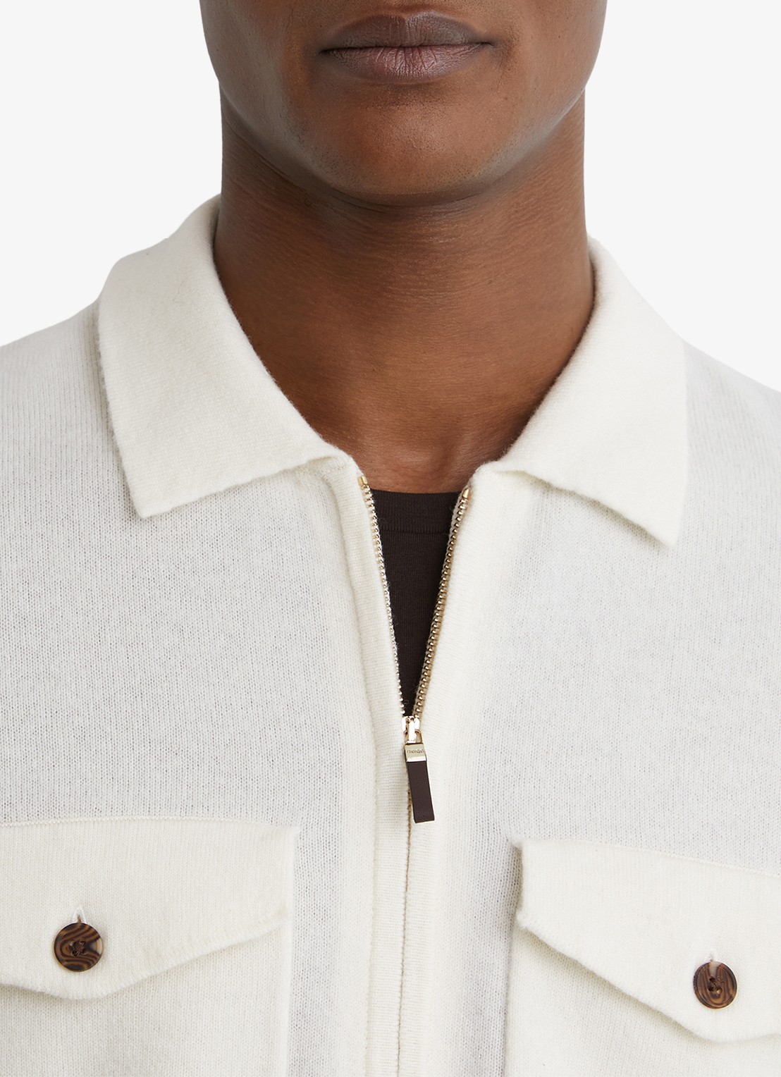 Reiss Dunstall fijngebreid vest van wol met opgestikte zakken - detail 5 wit