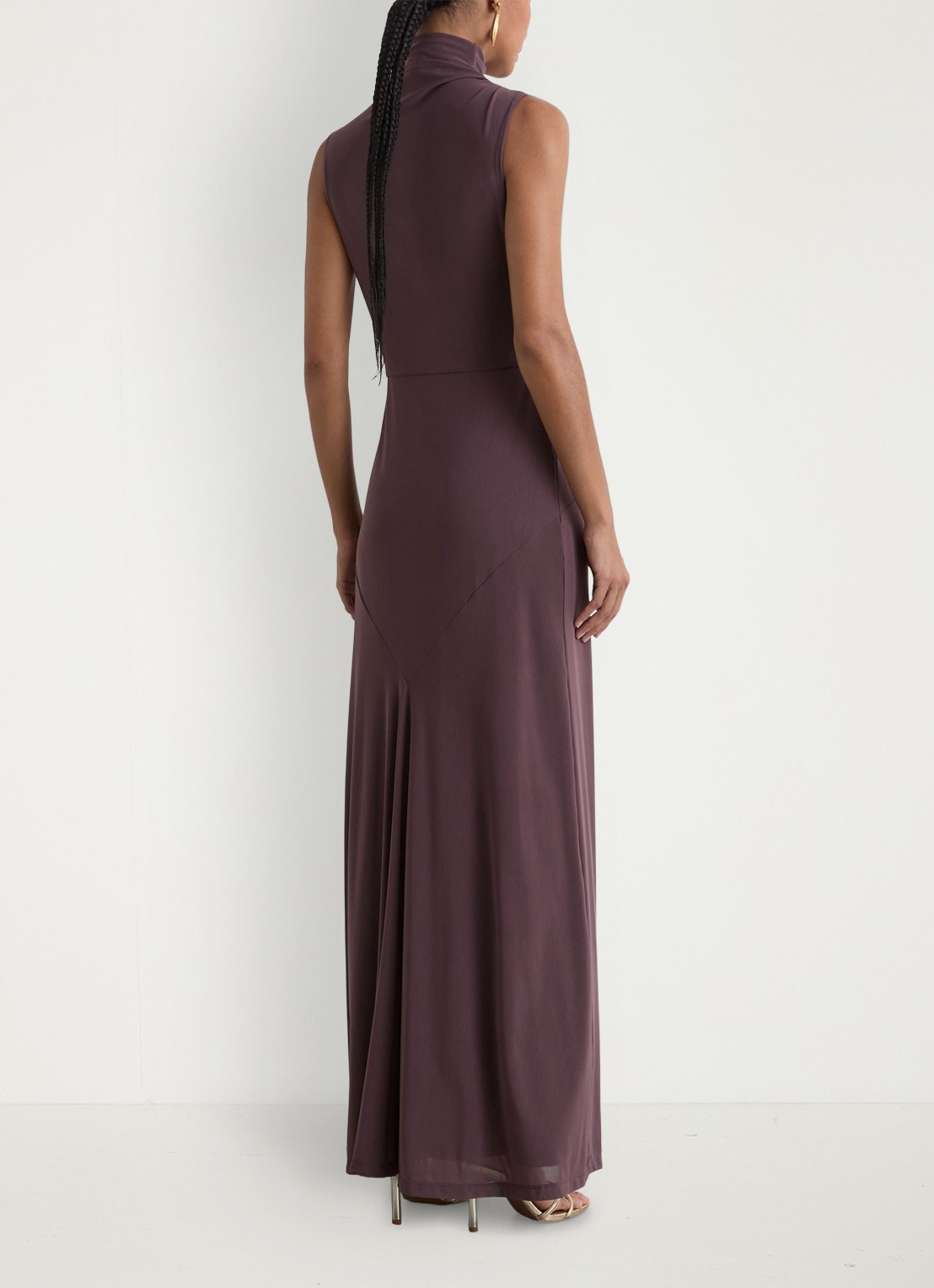 Reiss Dylan midi jurk met split - achterkant 5 bruin