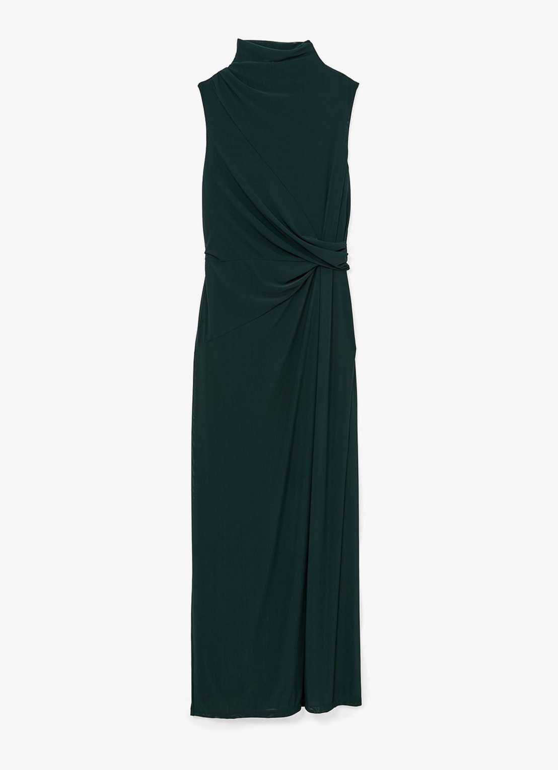Reiss Dylan midi jurk met split - voorkant 6 donkergroen