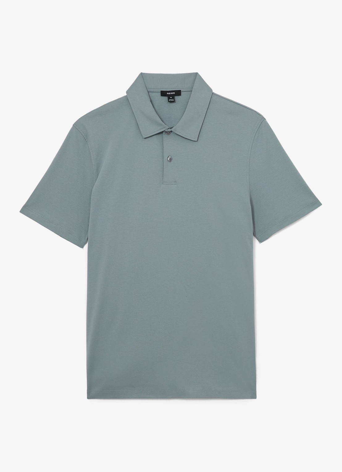 Reiss Earl regular fit polo van katoen - voorkant 5 steel blue / blauw
