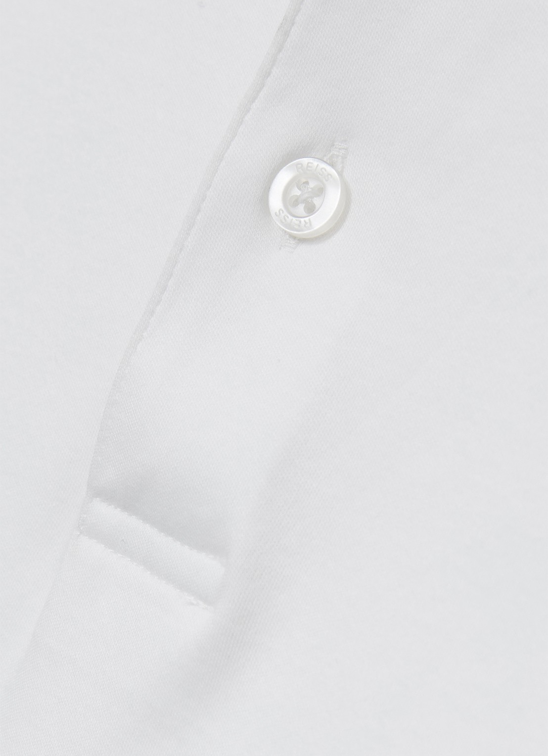 Reiss Earl slim fit polo met stretch - detail 5 wit