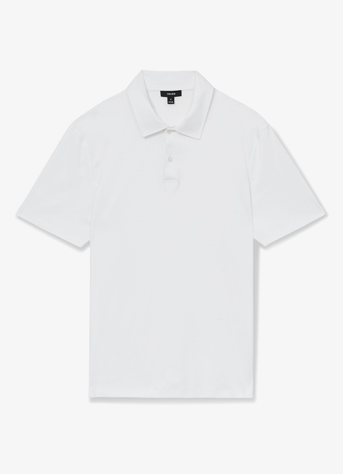 Reiss Earl slim fit polo met stretch - voorkant 2 wit