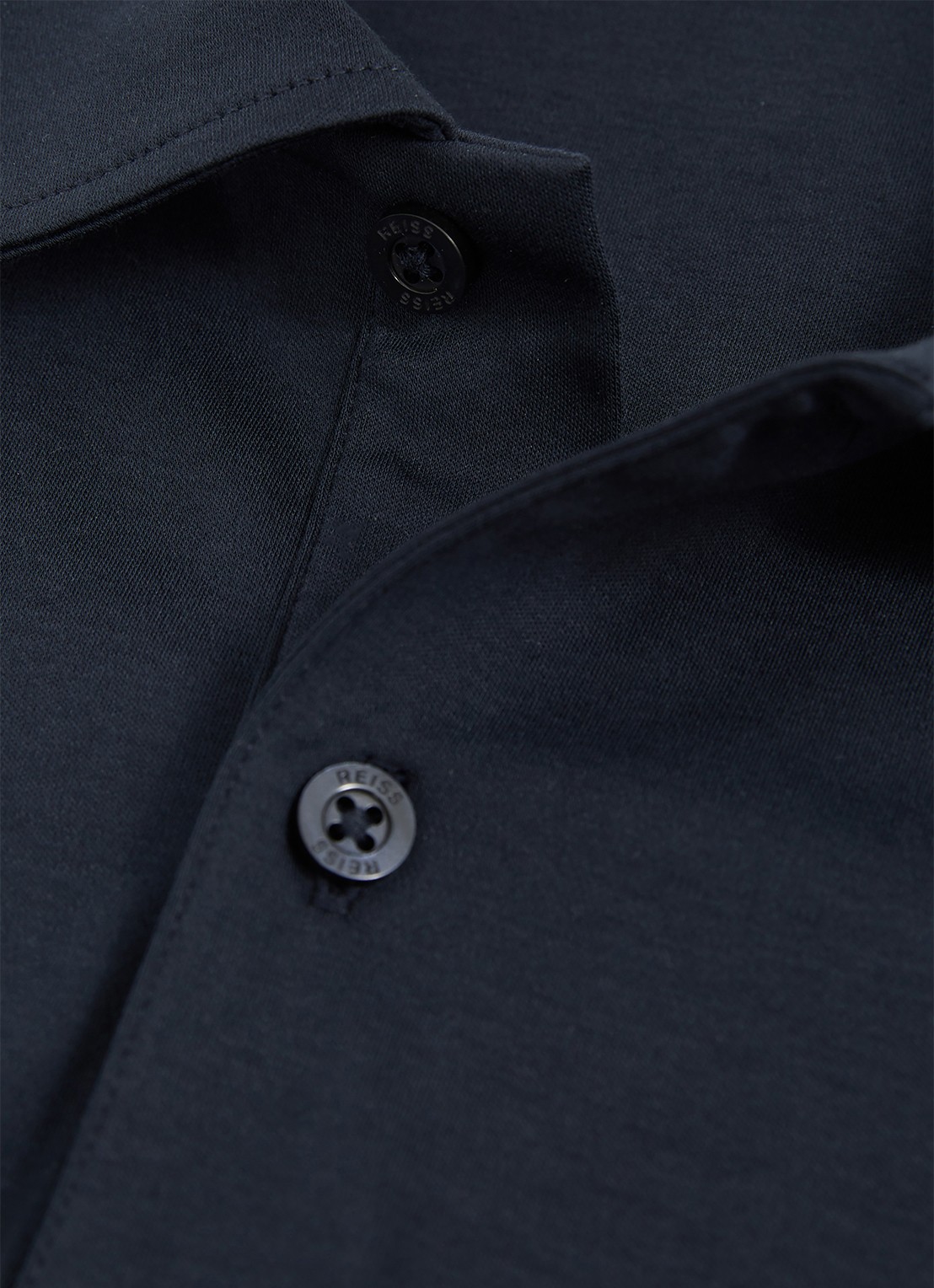 Reiss Earl slim fit polo met stretch - detail 4 donkerblauw