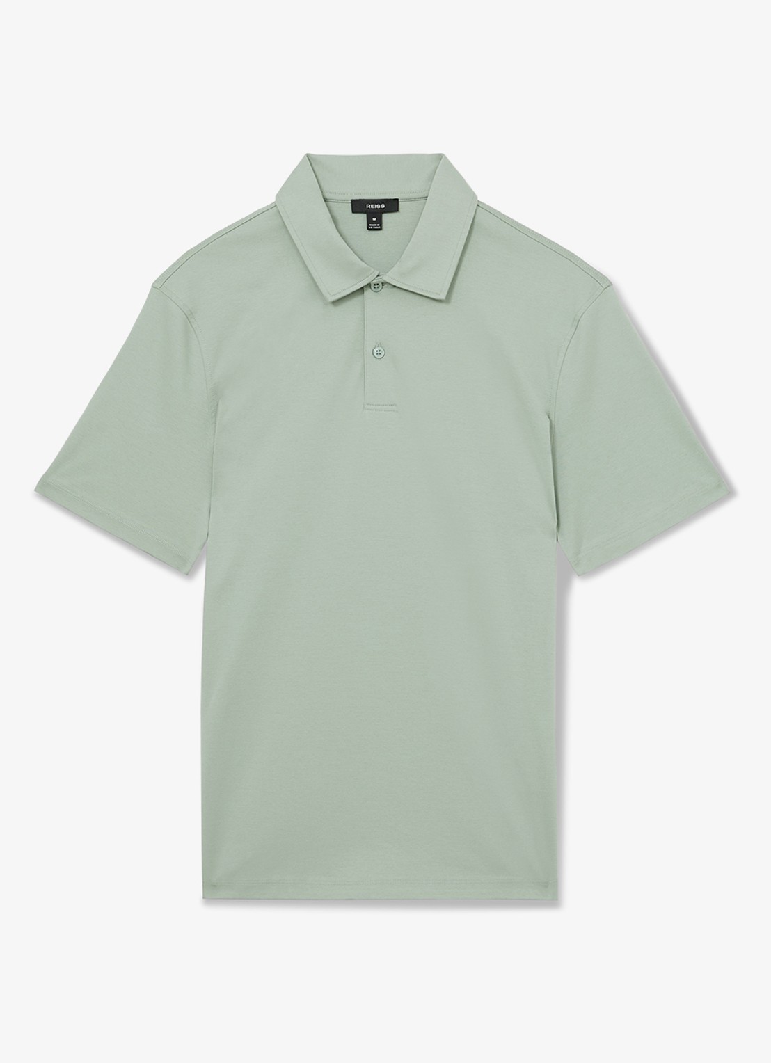 Reiss Earl slim fit polo met stretch - voorkant 2 groen