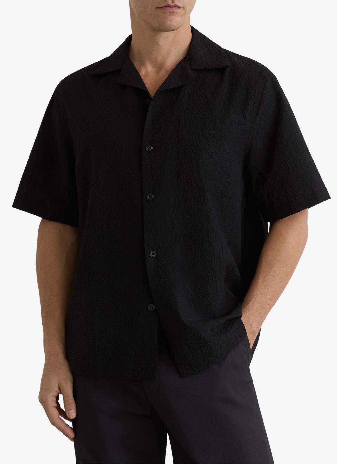 Reiss Eclipse regular fit overhemd met borstzak - detail 3 black / zwart
