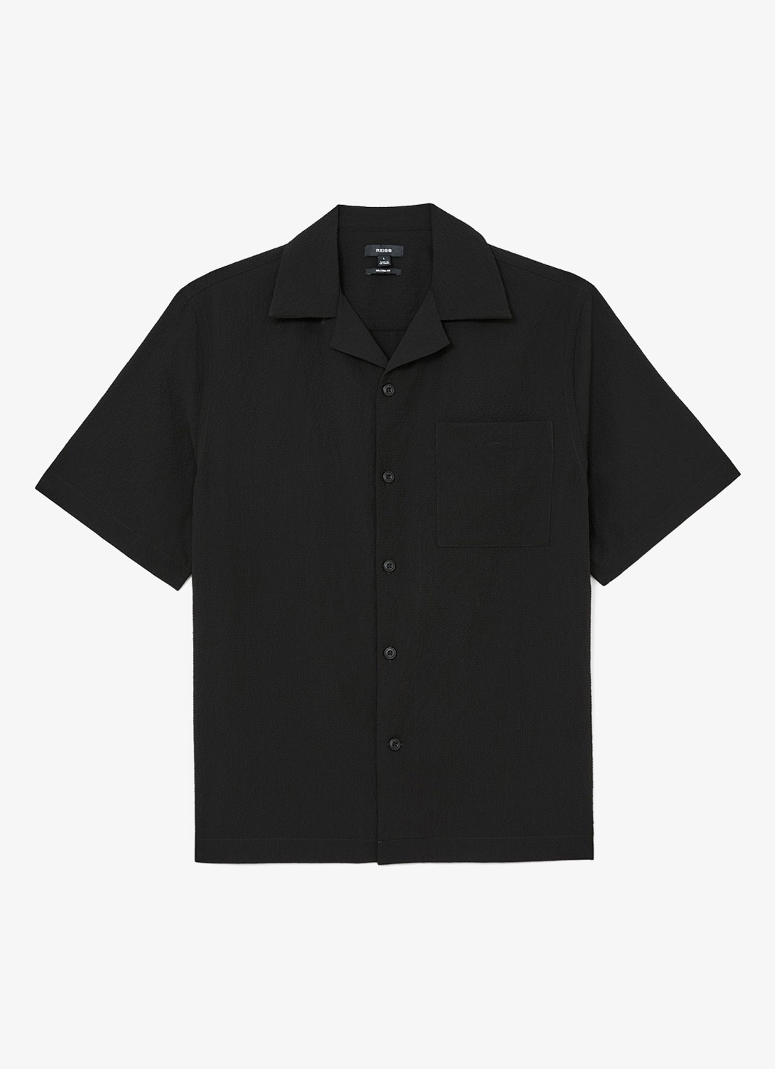 Reiss Eclipse regular fit overhemd met borstzak - voorkant black / zwart