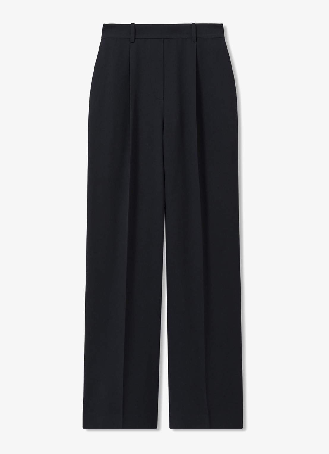 Reiss Eden high waist wide fit pantalon met steekzakken - voorkant blauw
