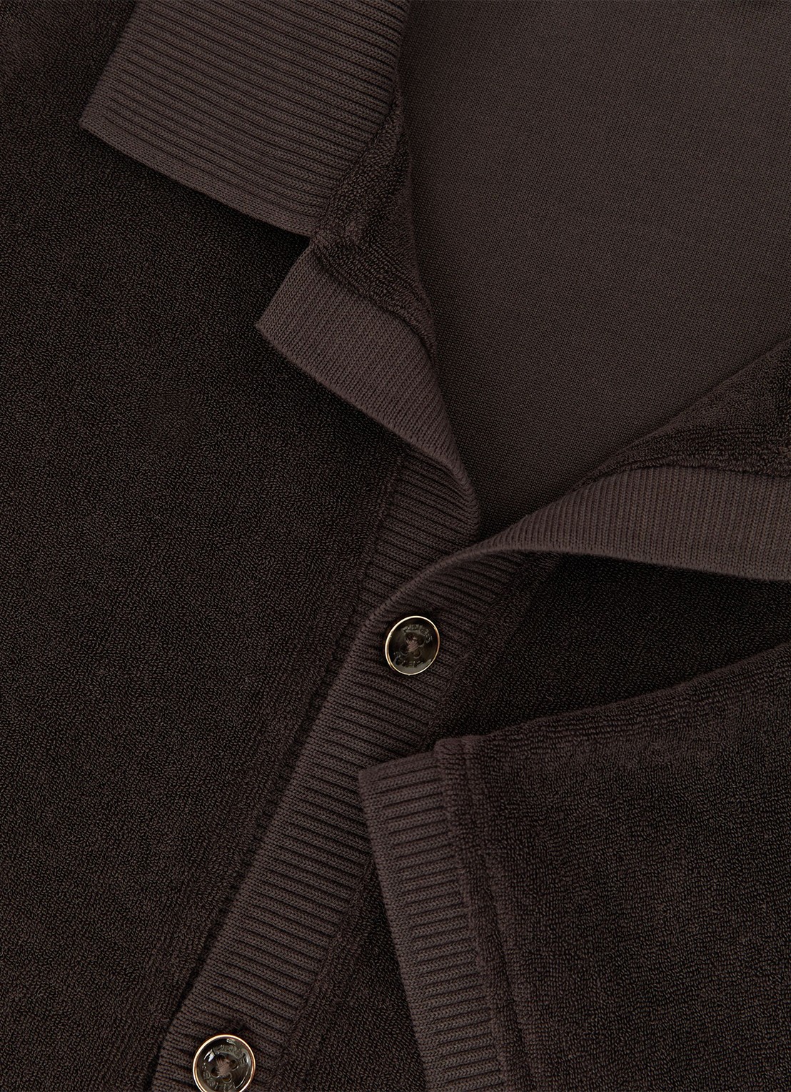 Reiss Eden overhemd van badstof - detail 6 chocoladebruin