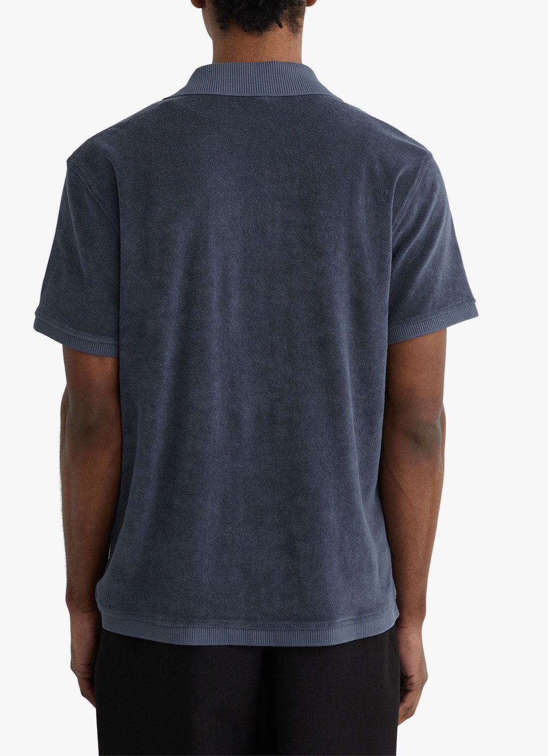 Reiss Eden overhemd van badstof - achterkant 6 airforce blue / blauw