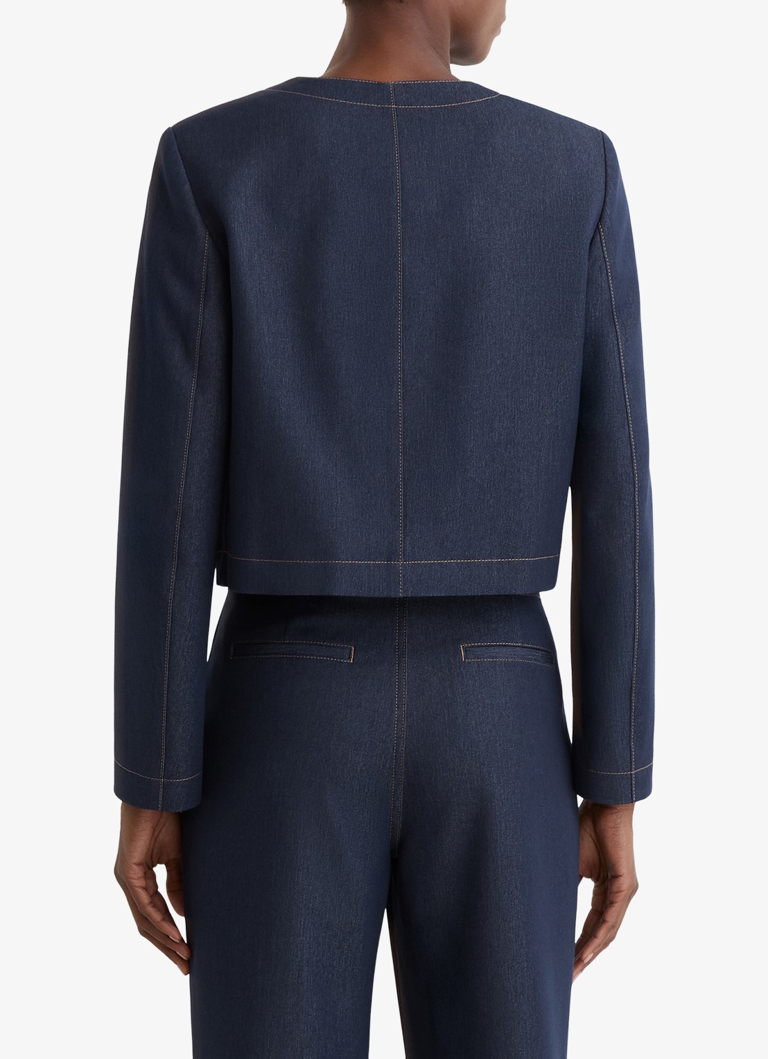 Reiss Edie cropped jack met opgestikte zakken - achterkant 5 donkerblauw