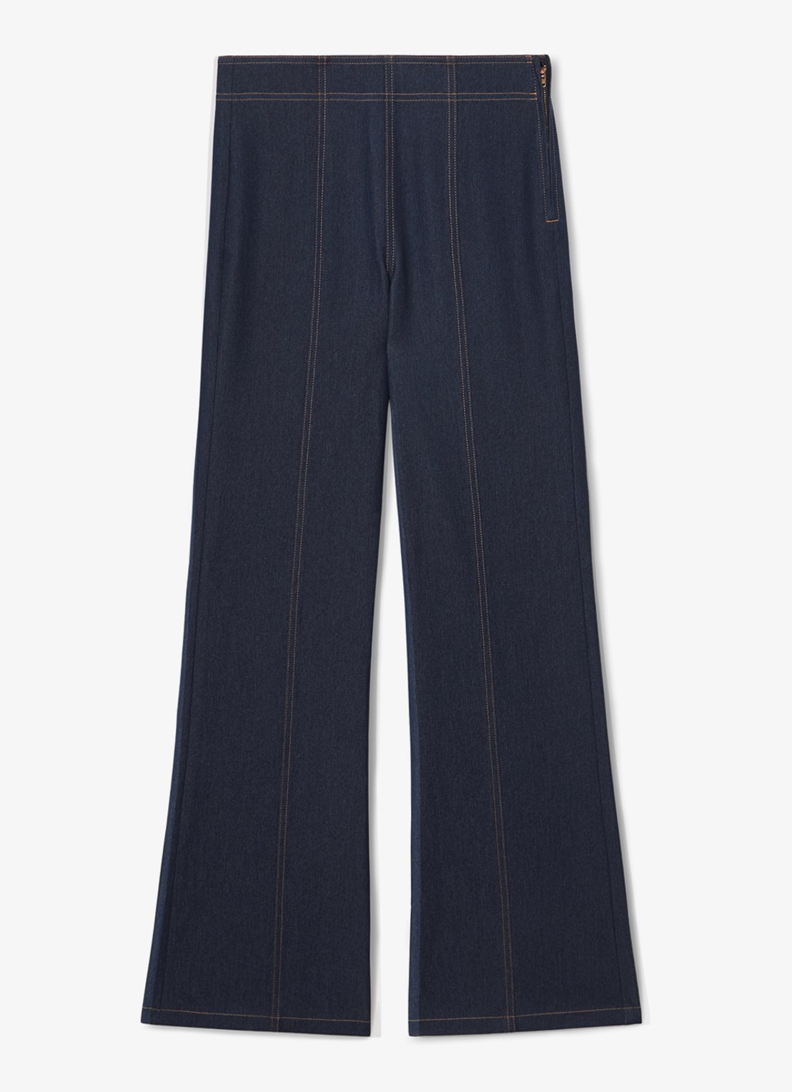 Reiss Edie flared broek met doorgestikte details - voorkant 2 indigo