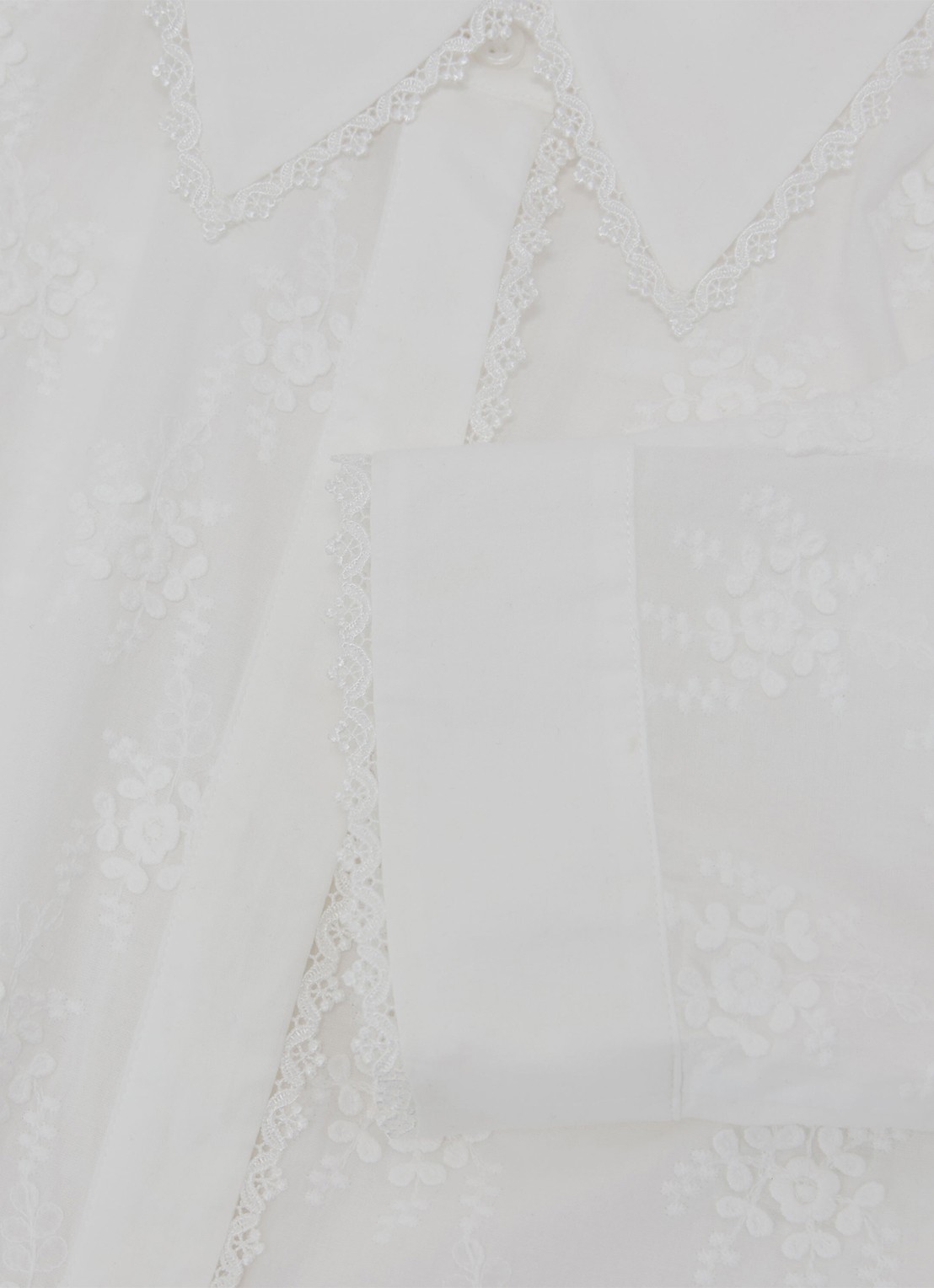 Reiss Edwina blouse met bloemborduring - detail 4 wit