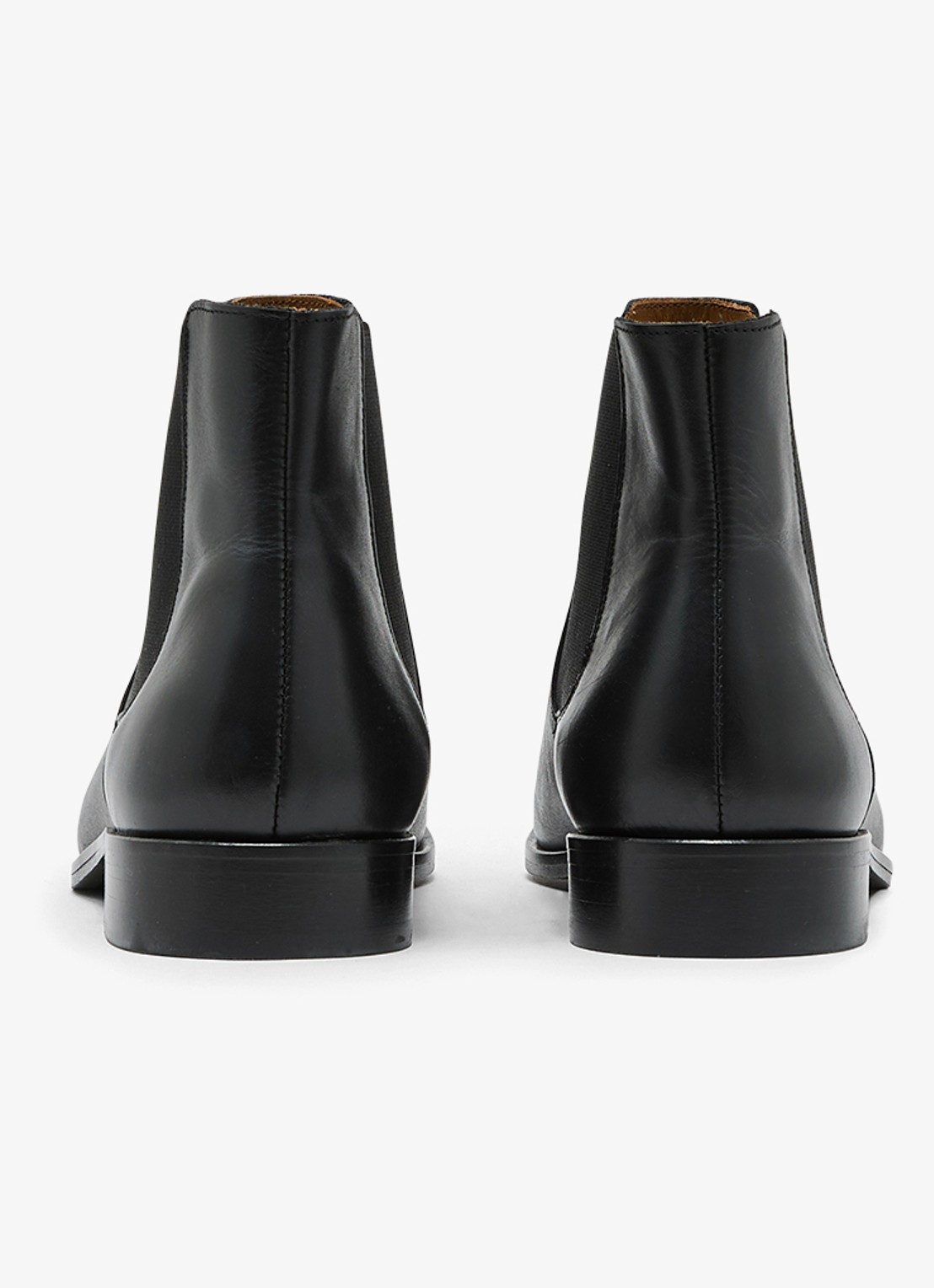 Reiss Elba chelsea boot van leer - achterkant 3 black / zwart