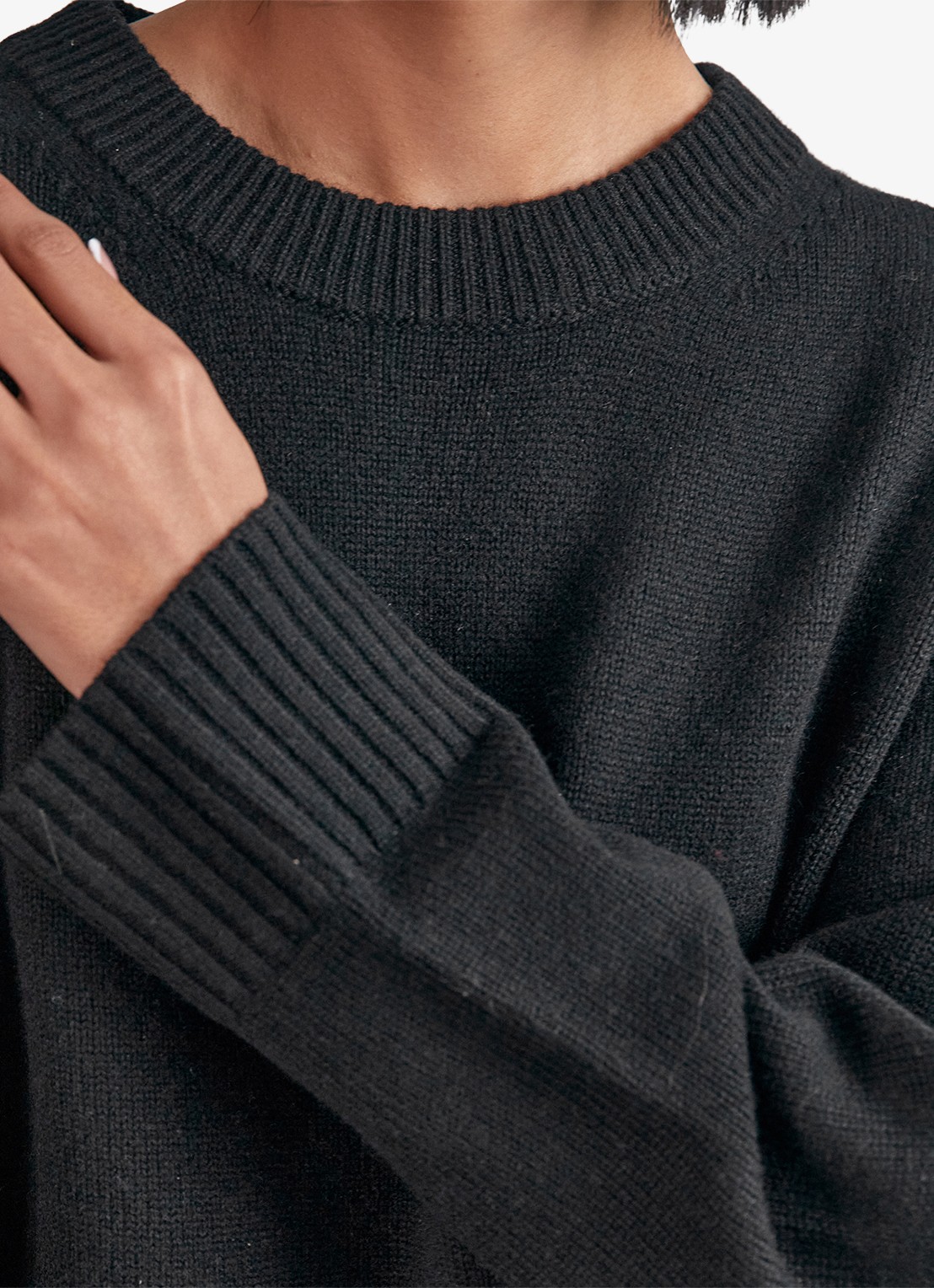 Reiss Ella fijngebreide trui in wolblend - detail 2 black / zwart