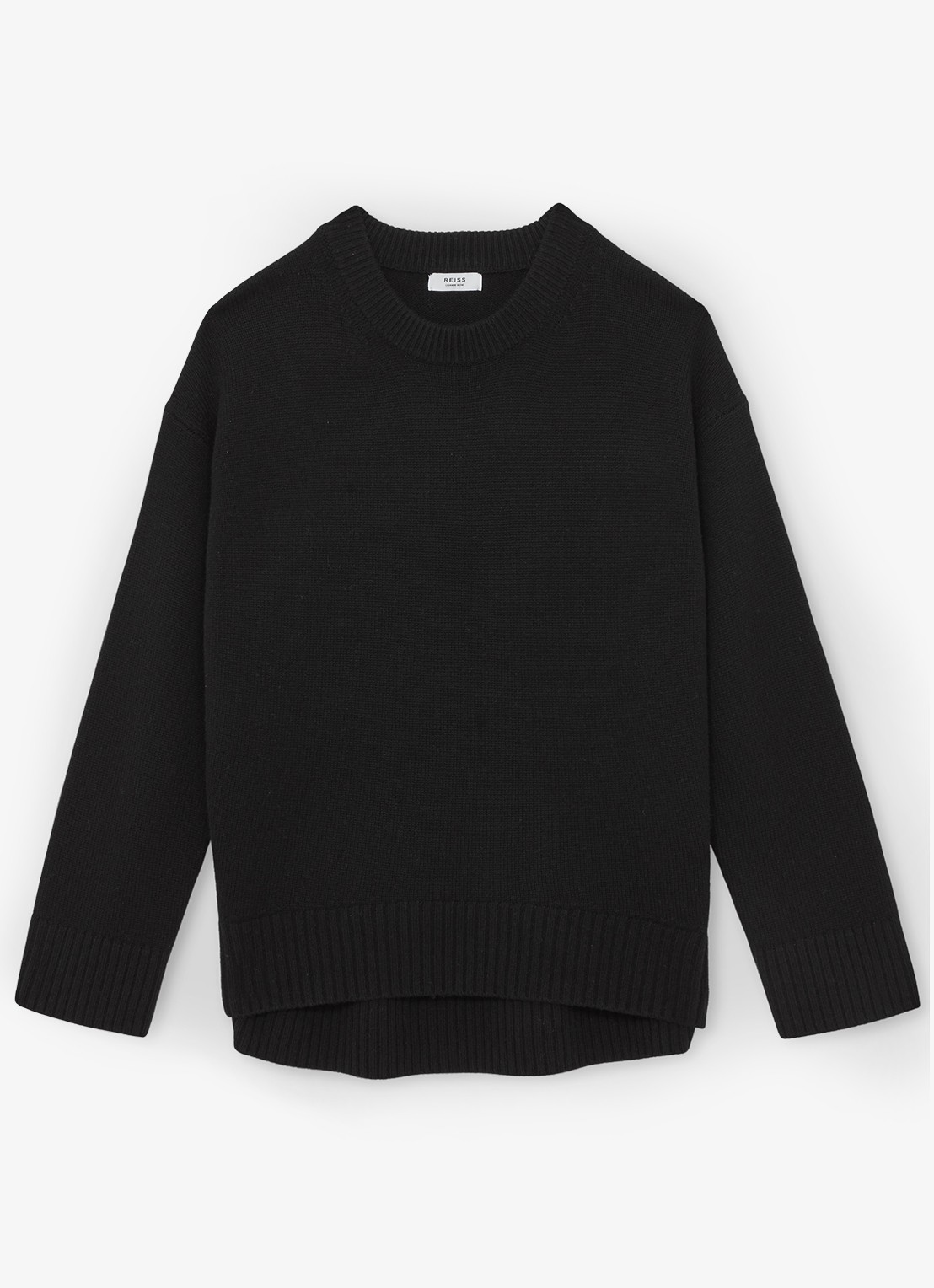 Reiss Ella fijngebreide trui in wolblend - voorkant 5 black / zwart