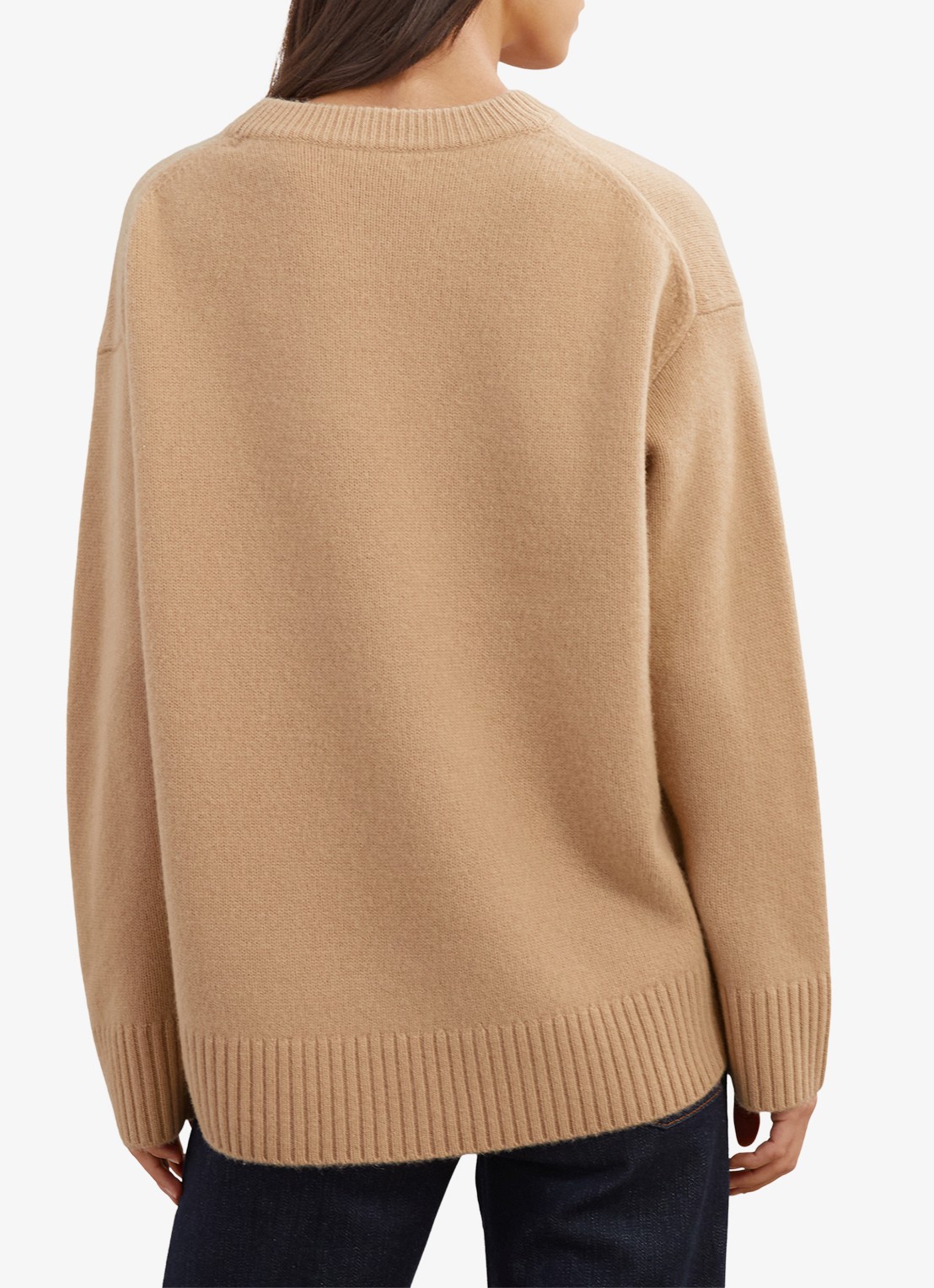 Reiss Ella fijngebreide trui in wolblend - achterkant 6 camel