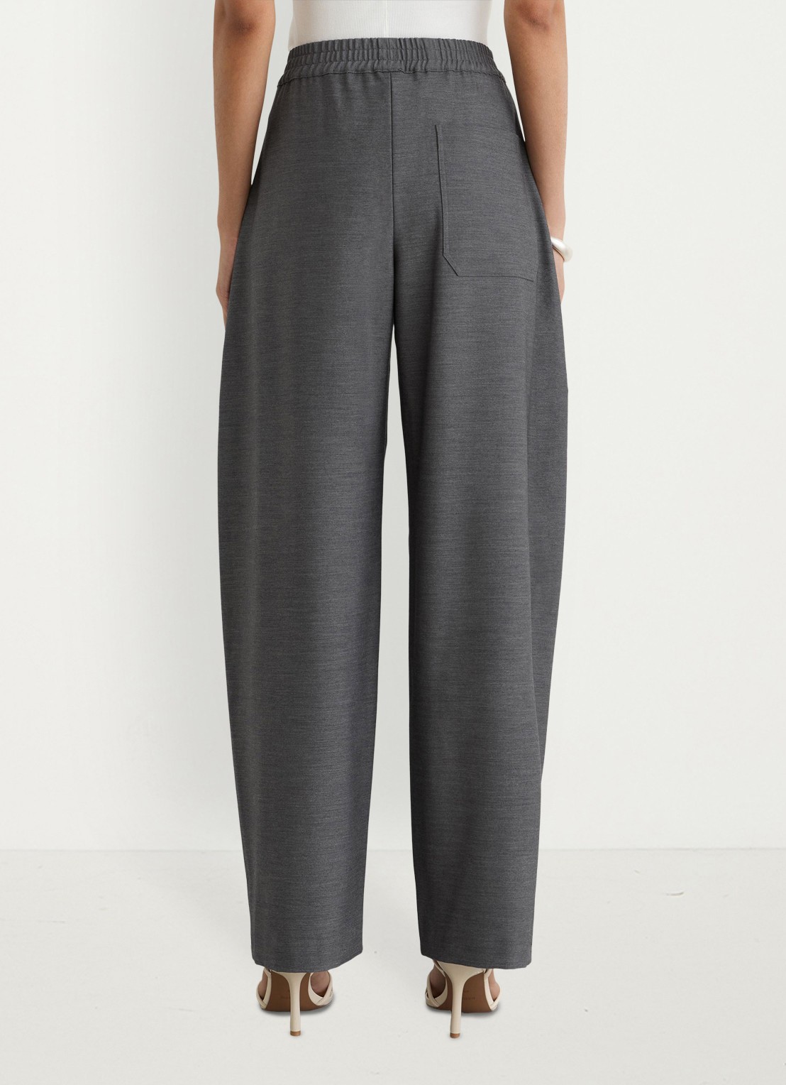 Reiss ELLE high waist straight fit pantalon met steekzakken  - achterkant 5 grijs