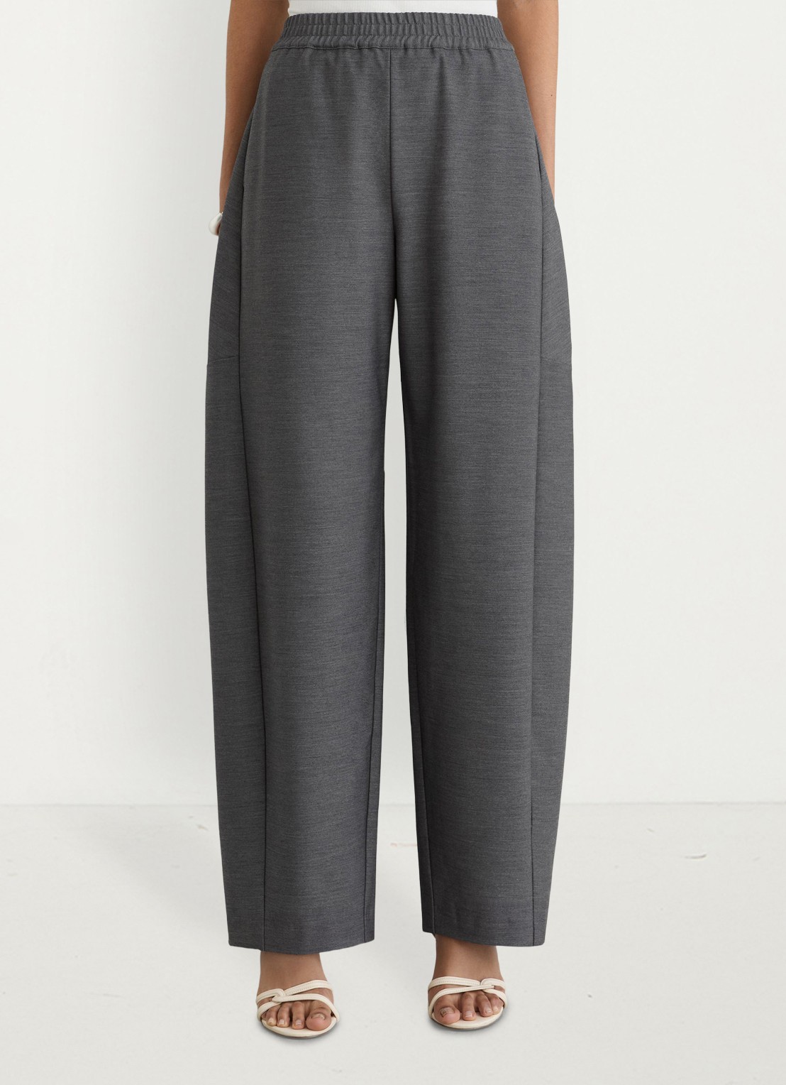 Reiss ELLE high waist straight fit pantalon met steekzakken  - detail grijs