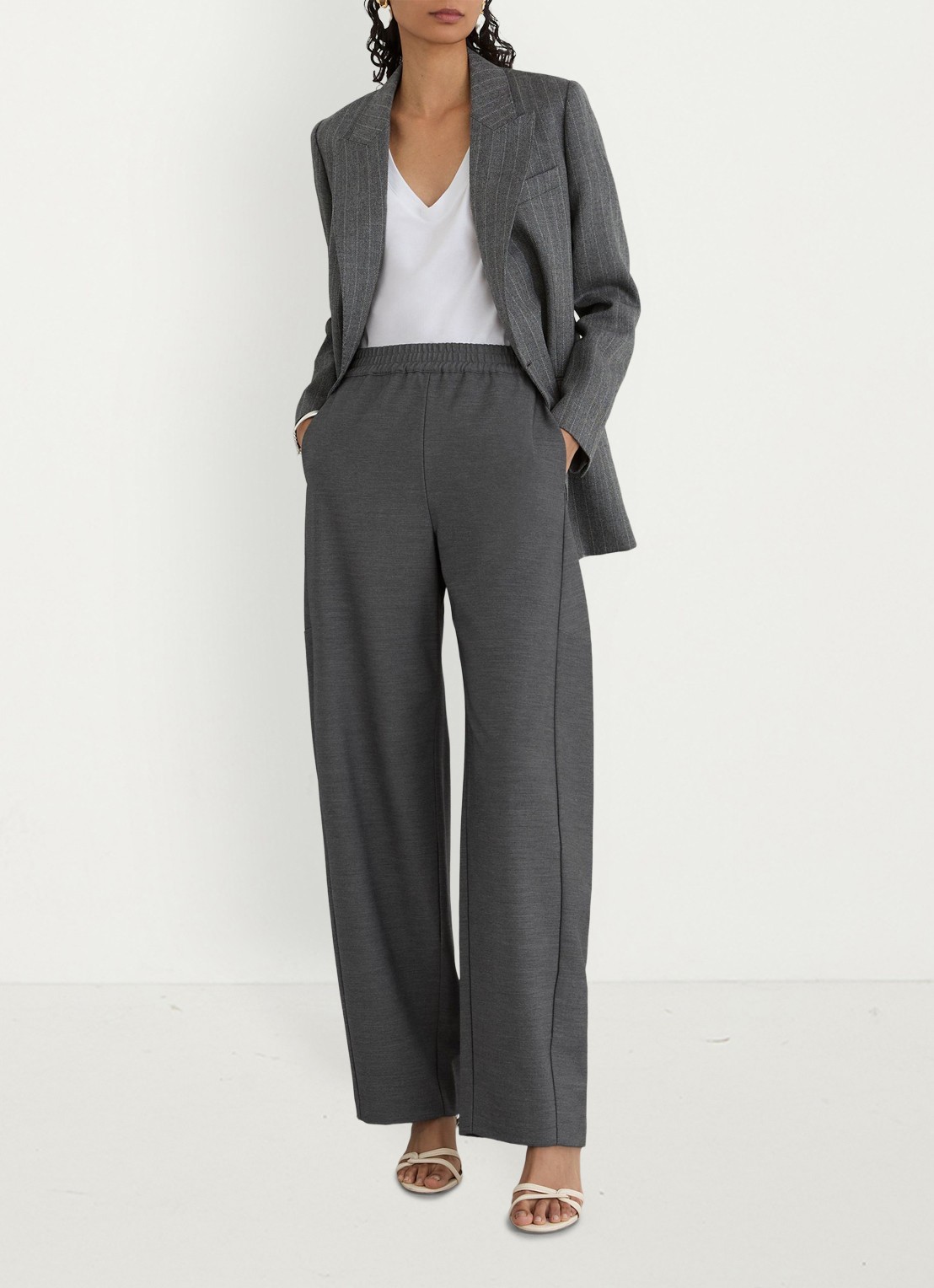 Reiss ELLE high waist straight fit pantalon met steekzakken  - detail 4 grijs