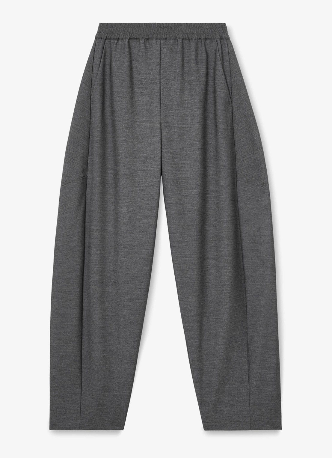 Reiss Elle high waist wide fit pantalon met gemêleerd dessin - voorkant grijs