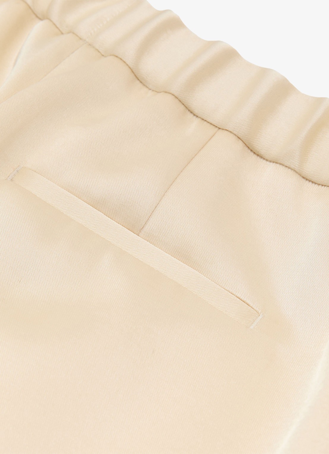 Reiss Ellen mid waist wide leg broek van satijn met persplooi - detail 6 creme