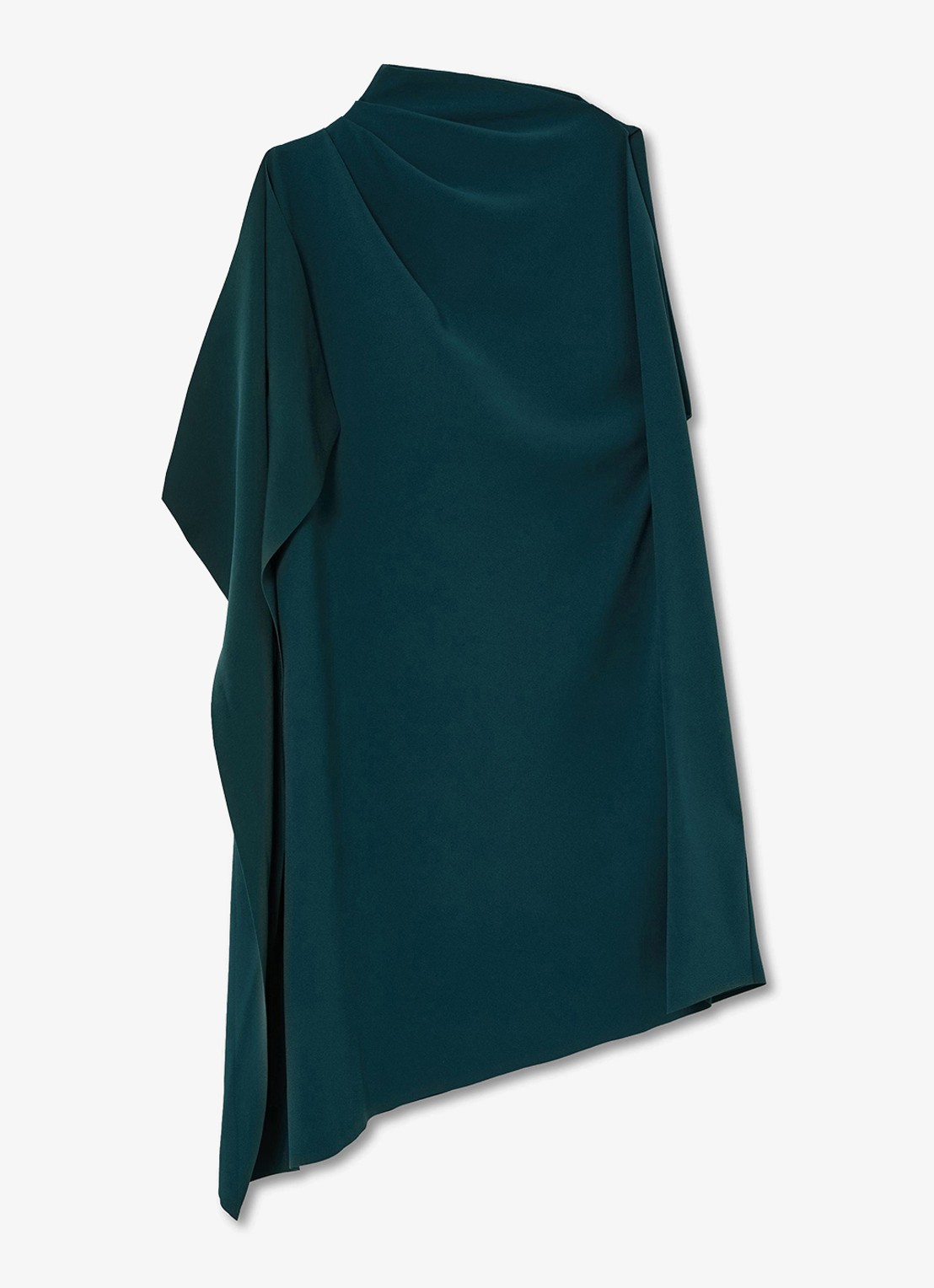 Reiss Ellery one-shoulder mini jurk van crêpe  - voorkant 2 zeegroen