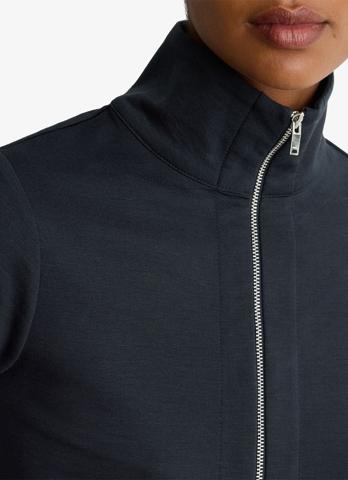 Reiss Ellie pullover met halve rits en opstaande kraag - detail 3 blauw