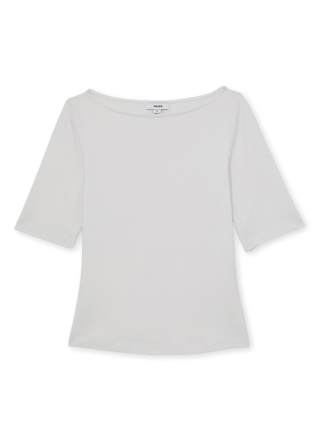 Reiss Ellie T-shirt met boothals - voorkant wit