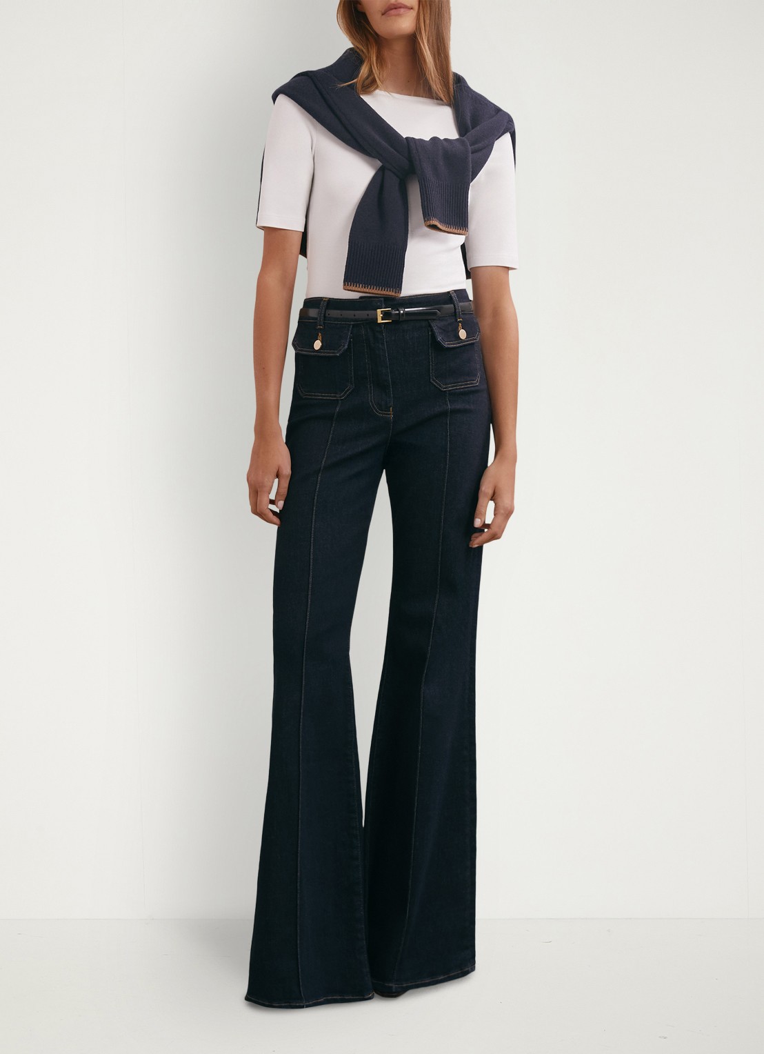 Reiss Ellie T-shirt met boothals - voorkant 2 wit