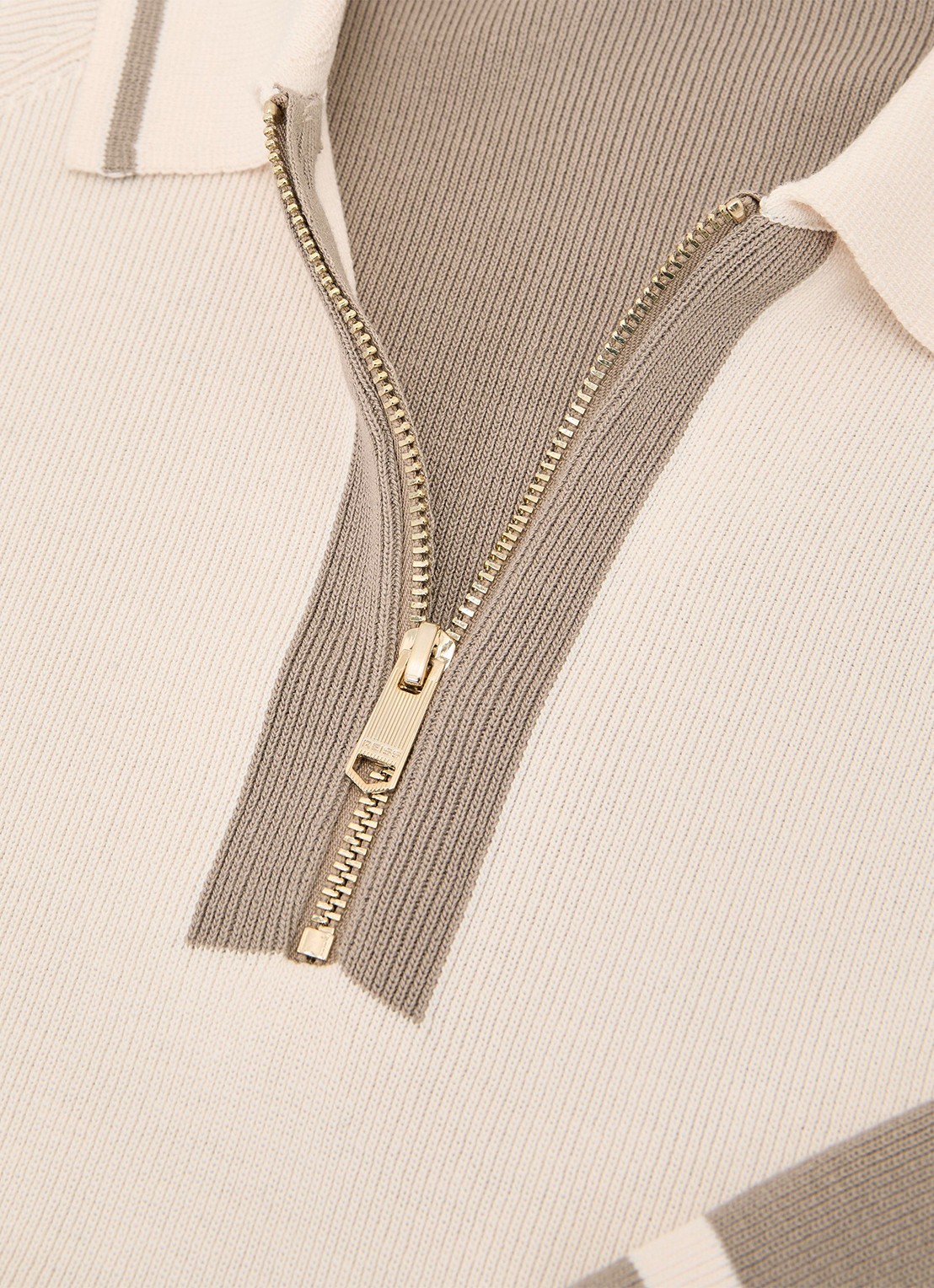Reiss Elmers regular fit polo met colour blocking - detail 5 creme