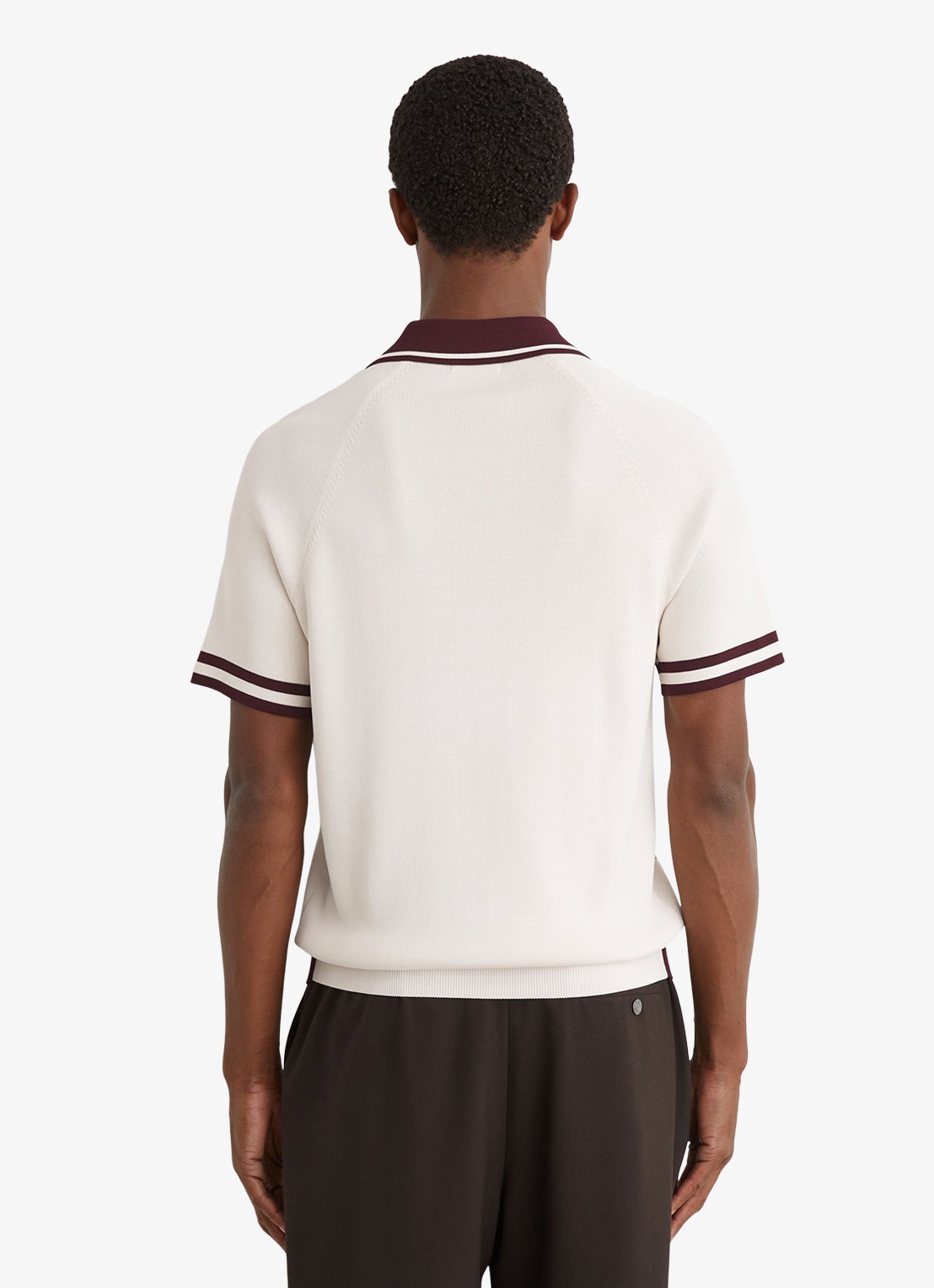 Reiss Elmers regular fit polo met colour blocking - achterkant 5 bordeauxrood