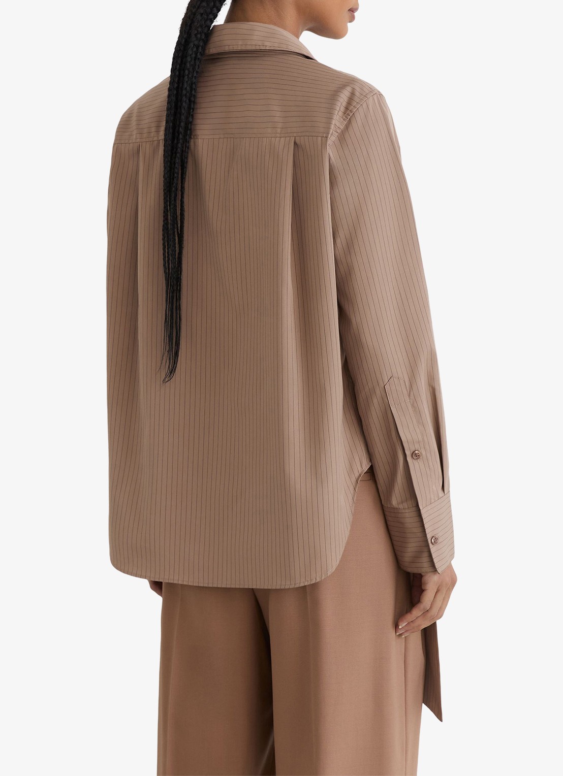 Reiss Elowen blouse met streepprint - achterkant lichtbruin
