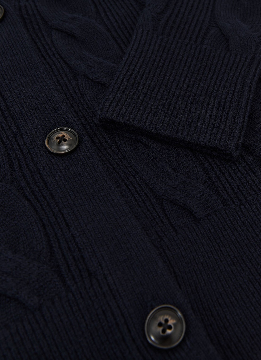 Reiss Elowen kabelgebreid vest van wol en kasjmier - detail 6 blauw